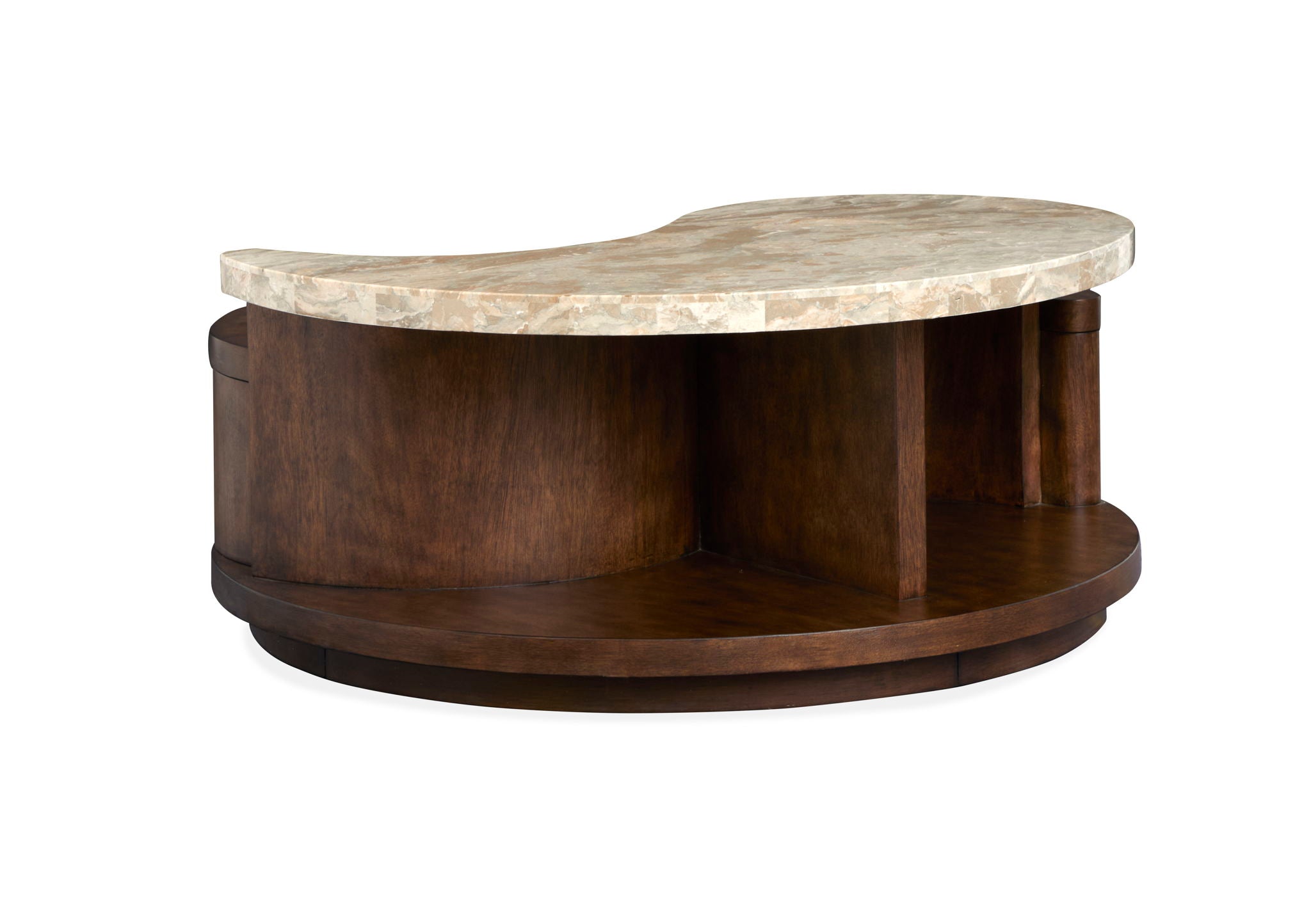 McPherson – Round Cocktail Table With Casters – Burnt Umber
