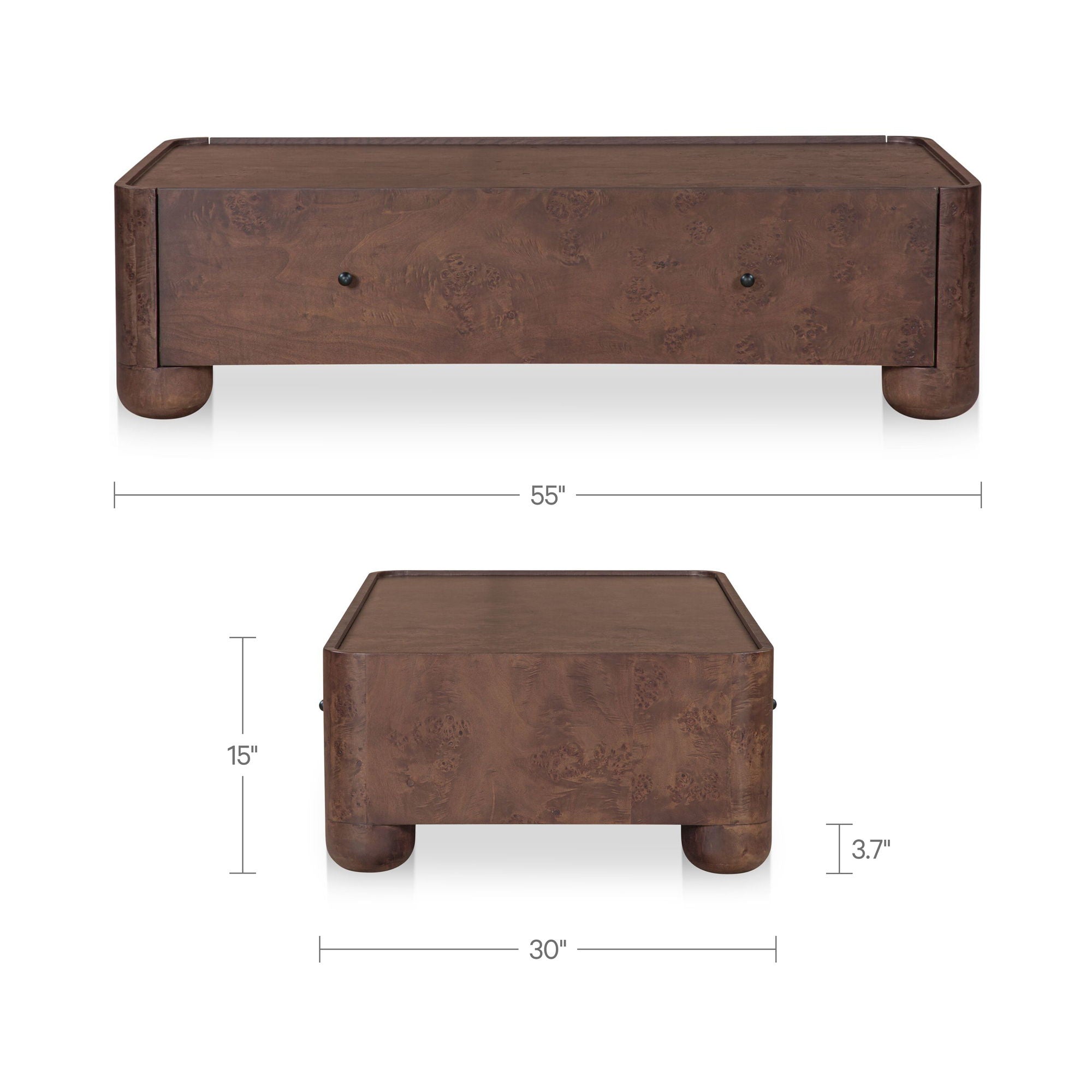 Gibson - Coffee Table - Burl / Brown - Image 2