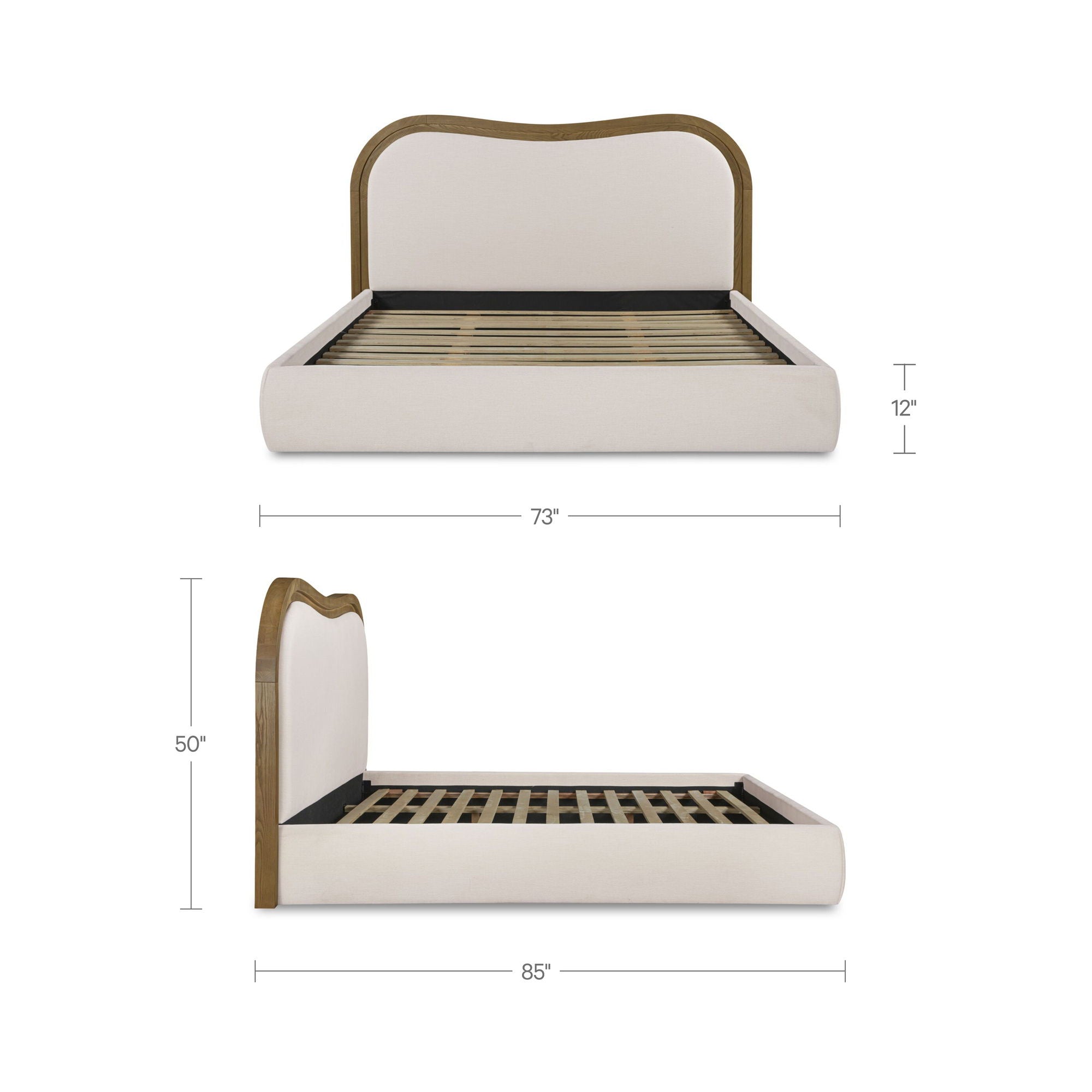 Camilla - Queen Bed - Oat / White / Beige - Image 2