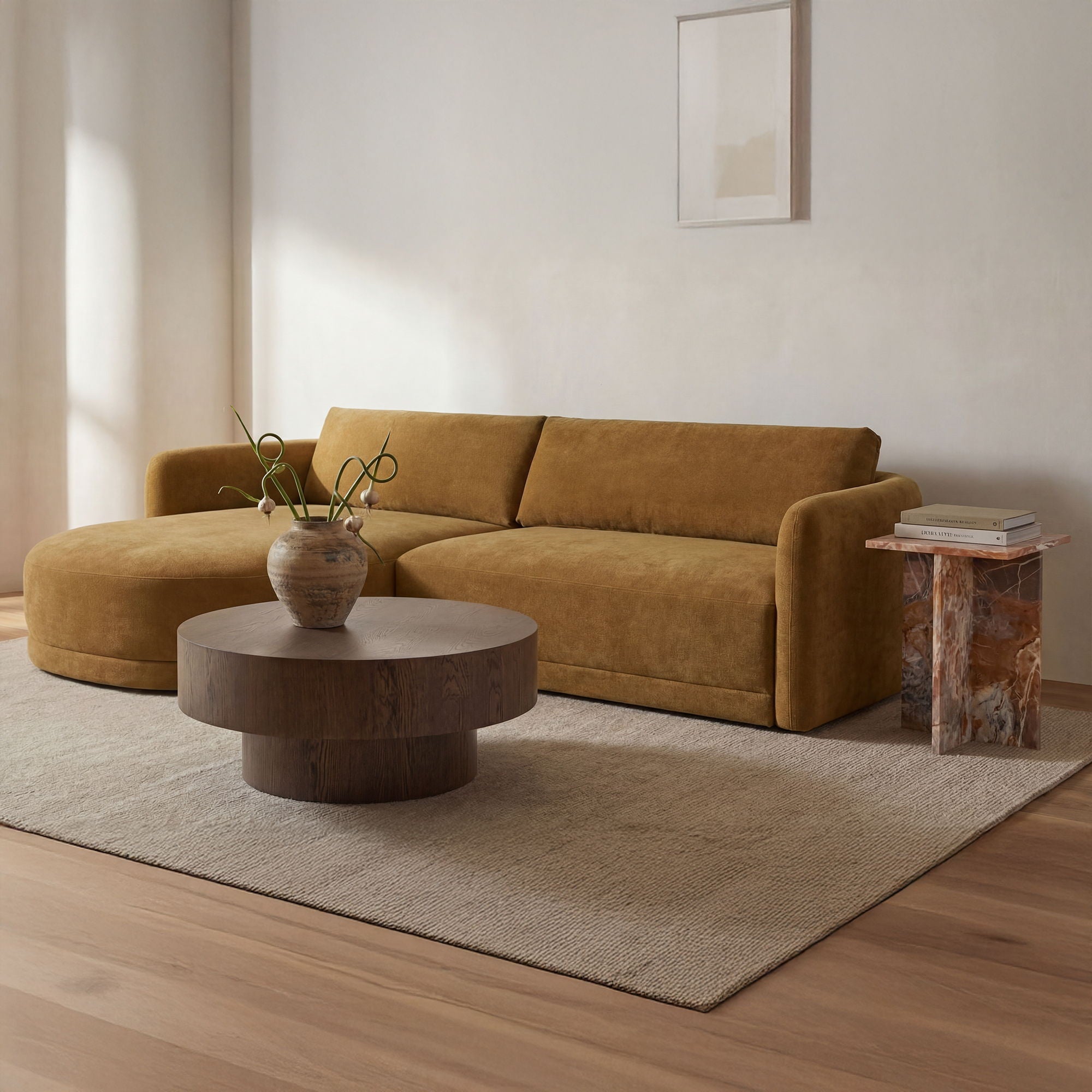 Emmy – Sectional Left – Ginger / Brown