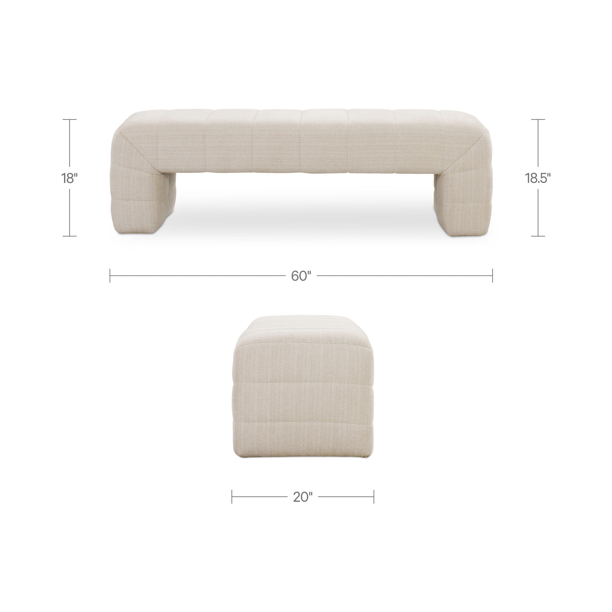 Verity - Bench - Oatmeal - Image 2