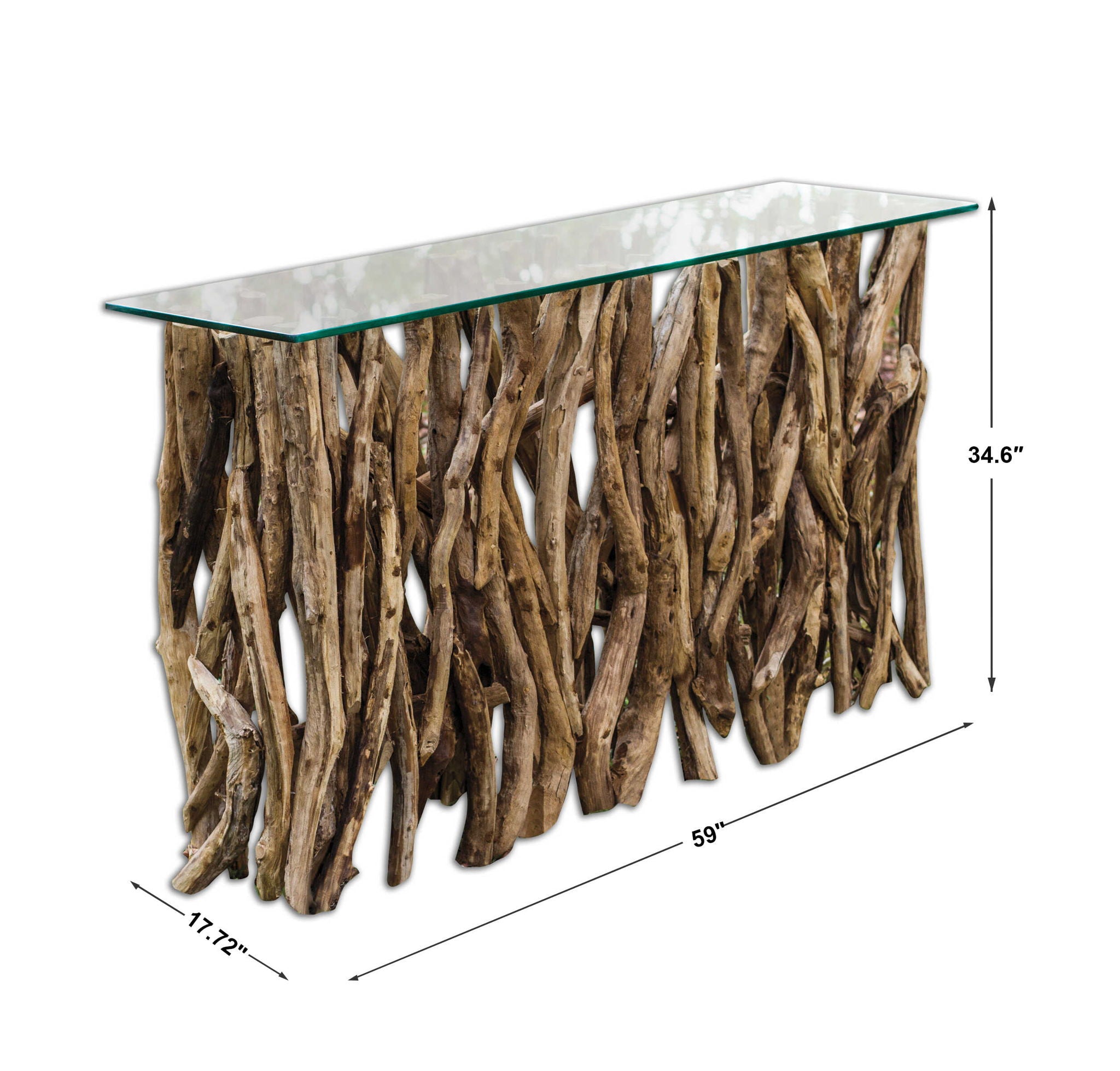 Teak Wood - Console - Light Brown - Image 3