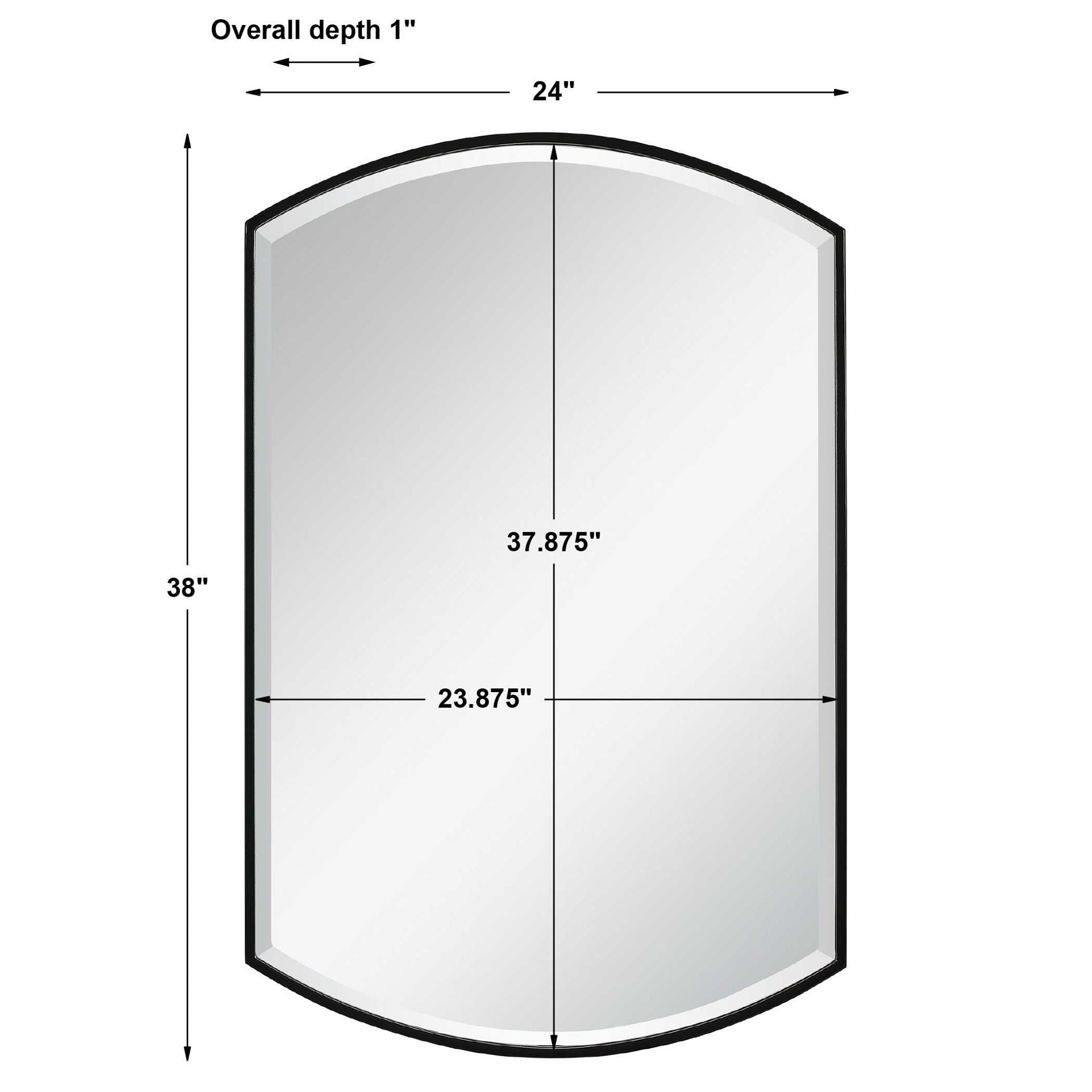 Shield - Shaped Iron Mirror - Black - Image 3