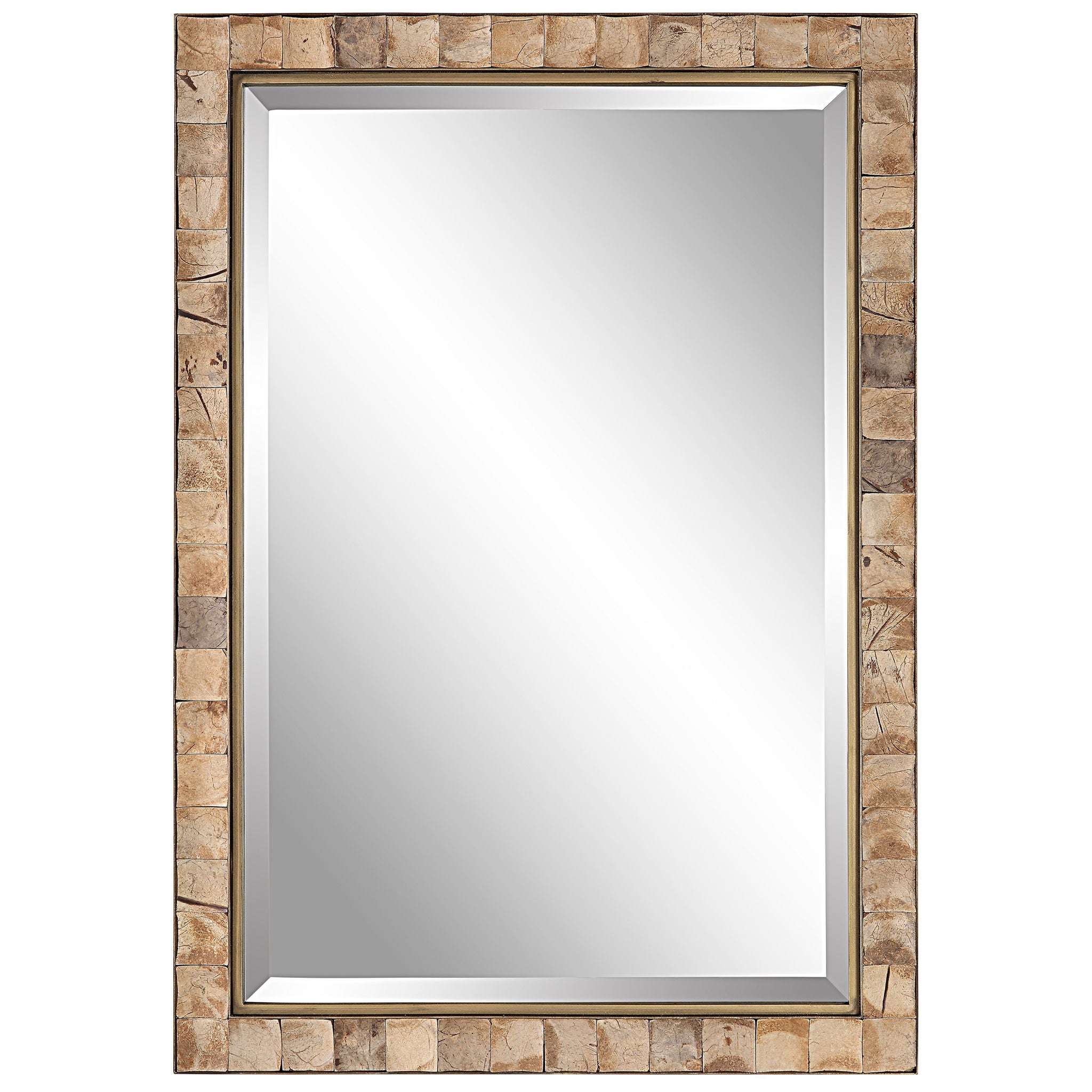 Cocos - Coconut Shell Mirror - Light Brown - Image 1