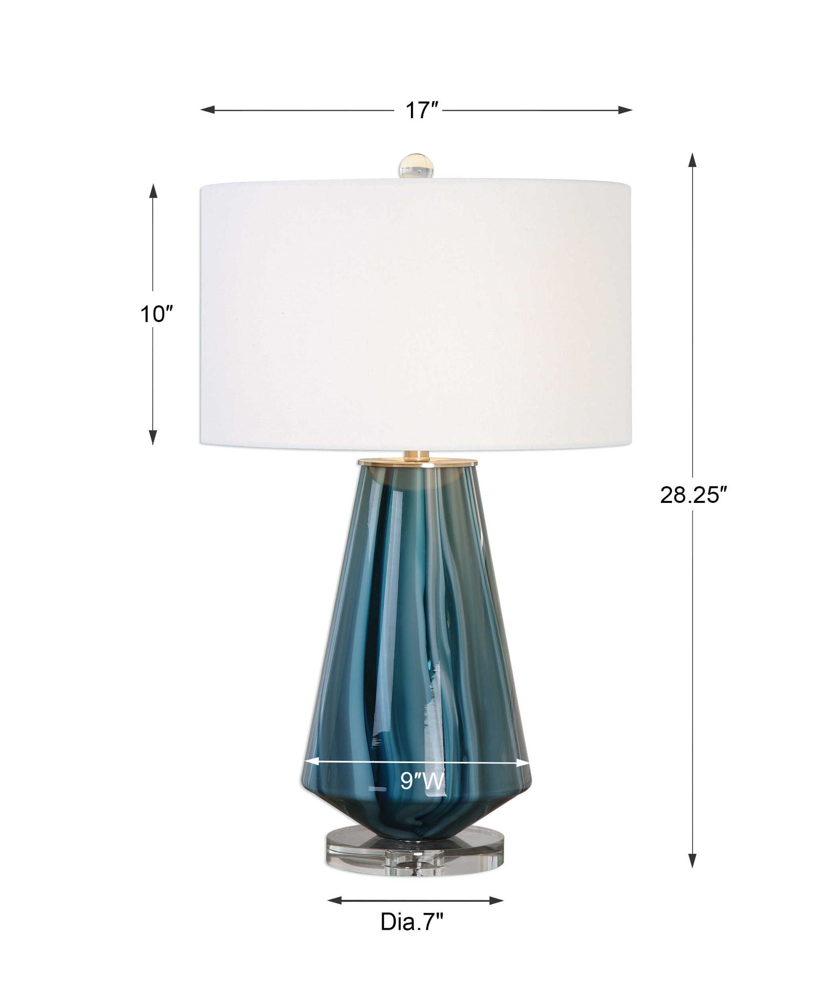 Pescara - Glass Lamp - Teal-Gray - Image 3