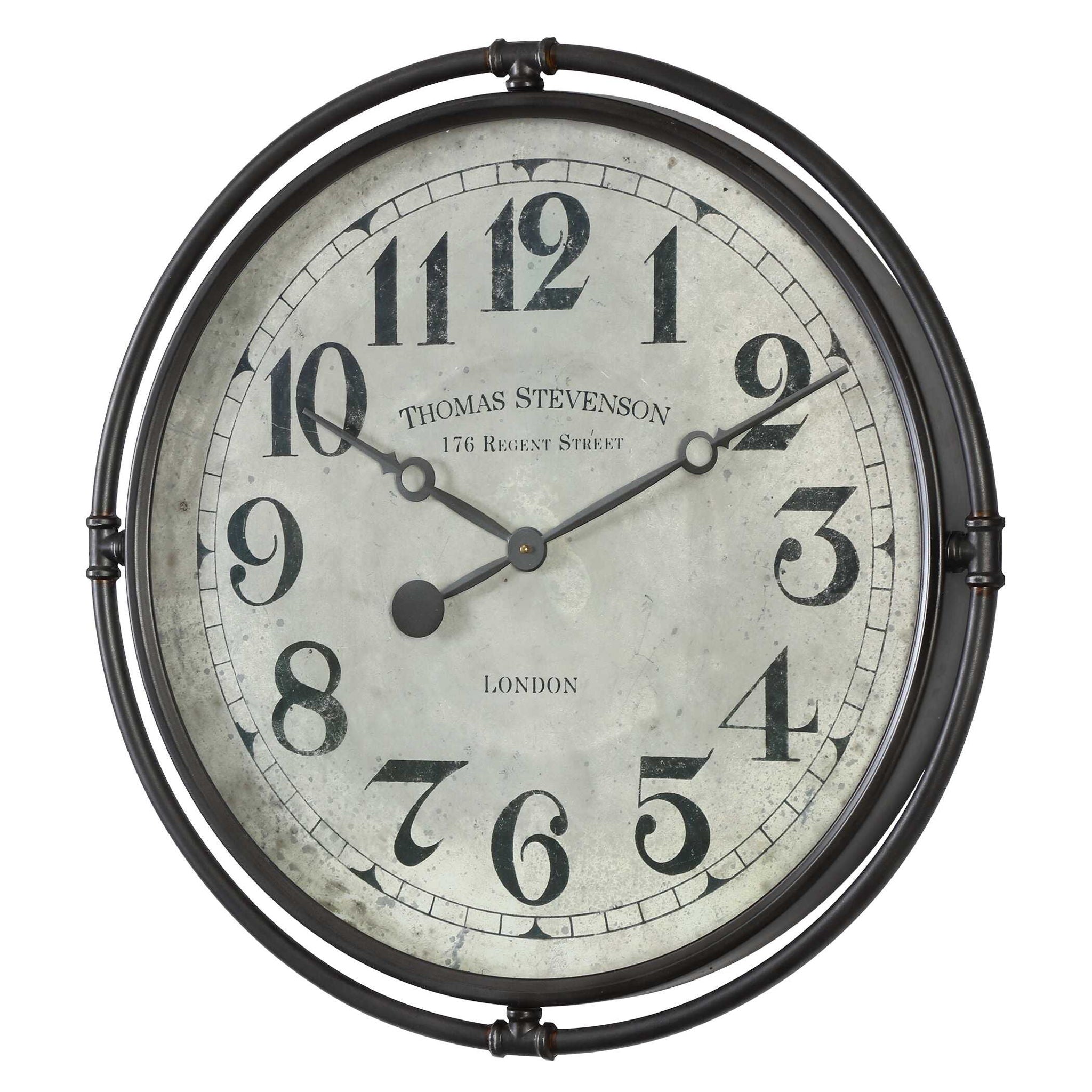 Nakul - Industrial Wall Clock - Pearl Silver - Image 2