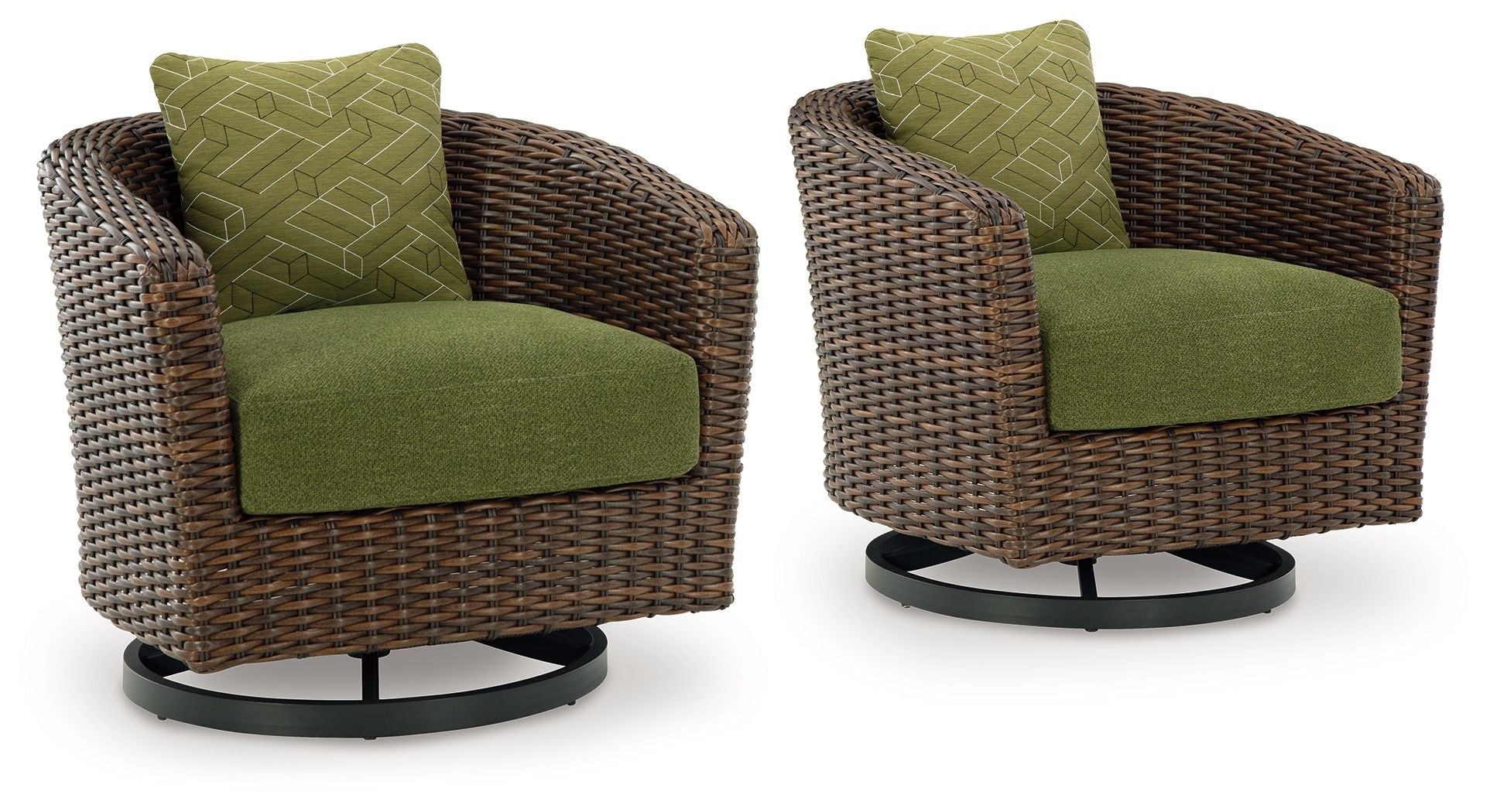 Horizon Hall - Swivel Lounge With Cushion - Brown / Green - Image 1