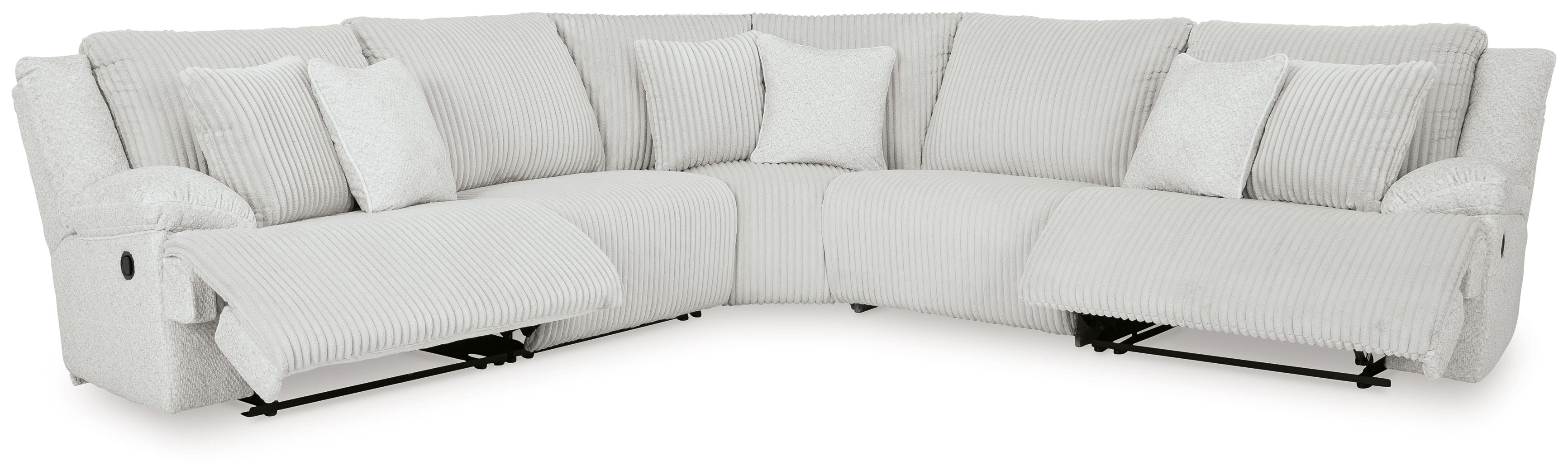 Top Tier - 5-Piece Reclining Sectional - Fabric - Alloy - Image 3