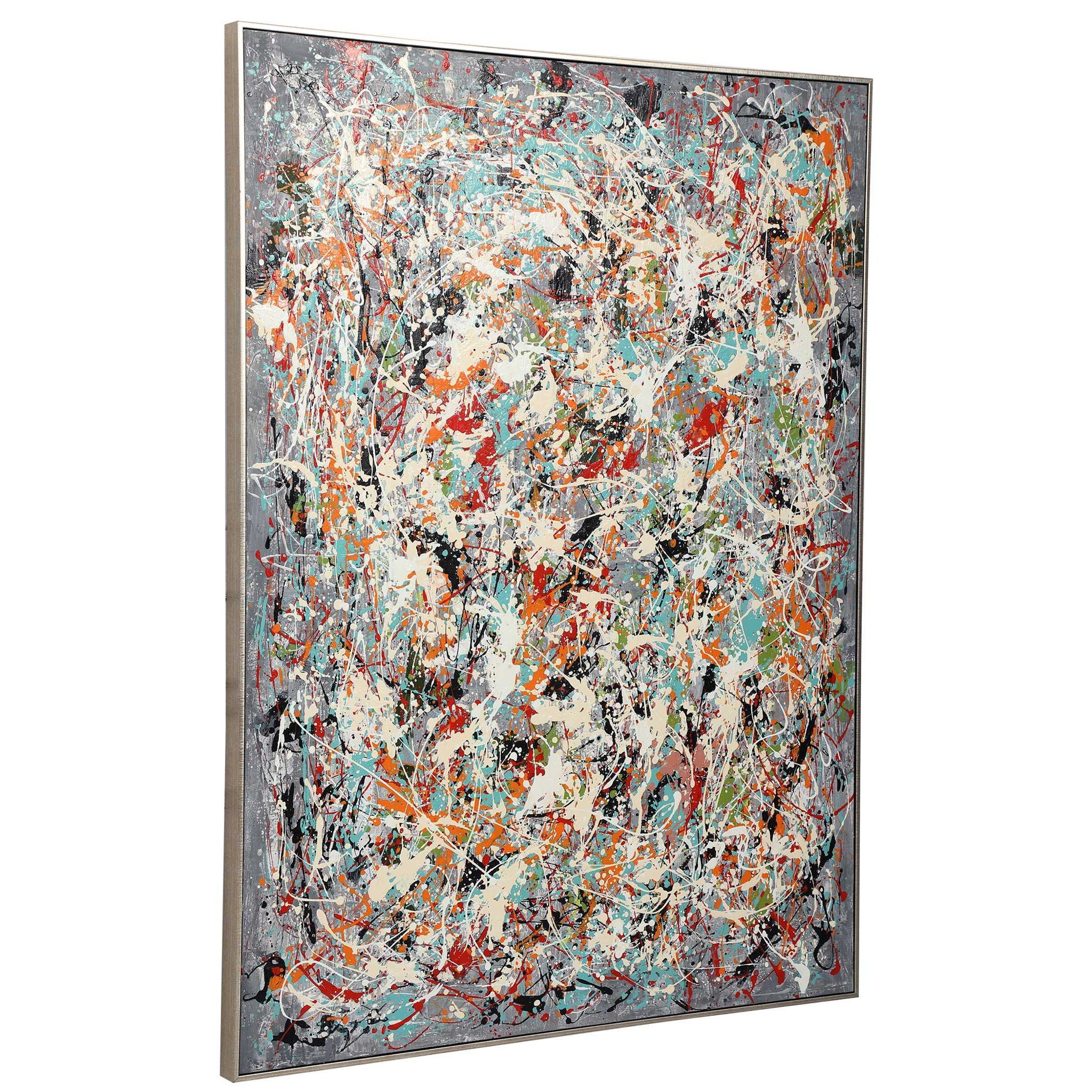 Organized Chaos - Hand Painted Canvas - Pearl Silver - Image 2