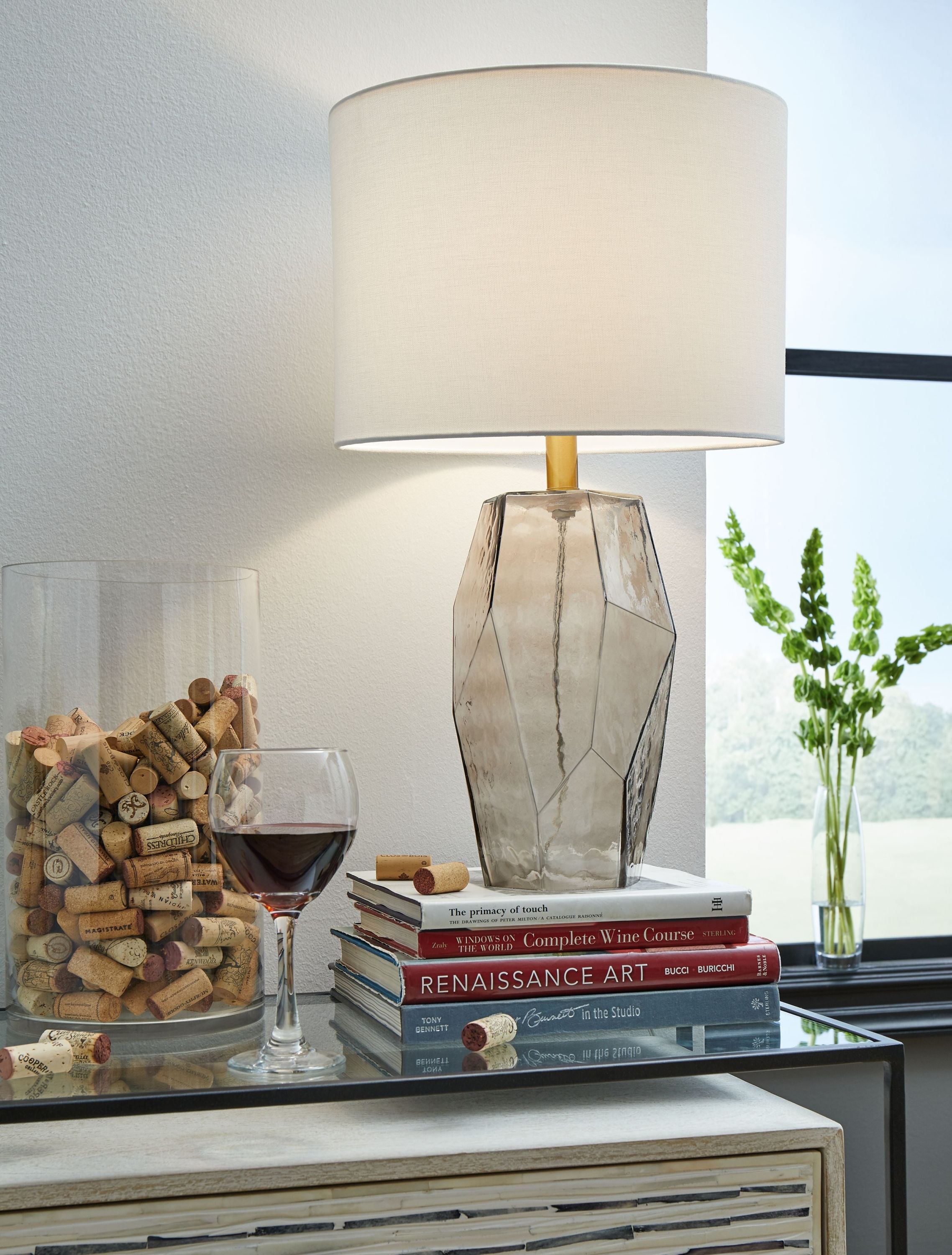 Taylow - Glass Table Lamp  - Gray - Image 3