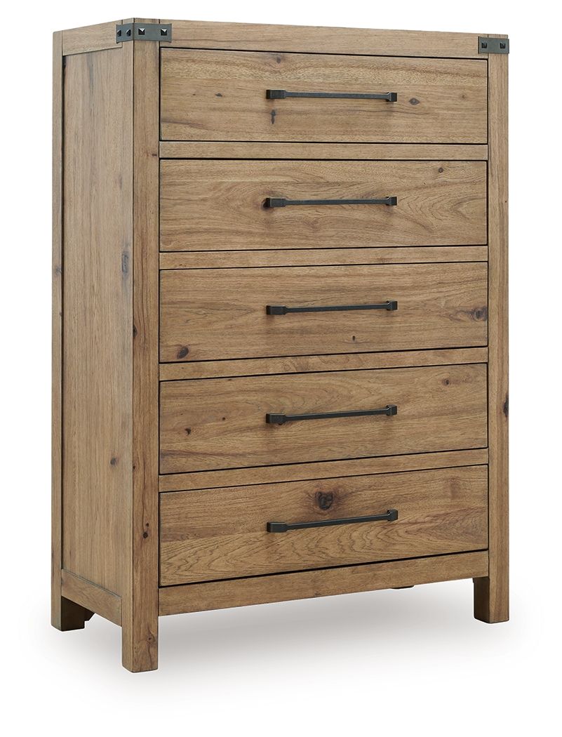 Ridgester – Five Drawer Chest – Light Brown
