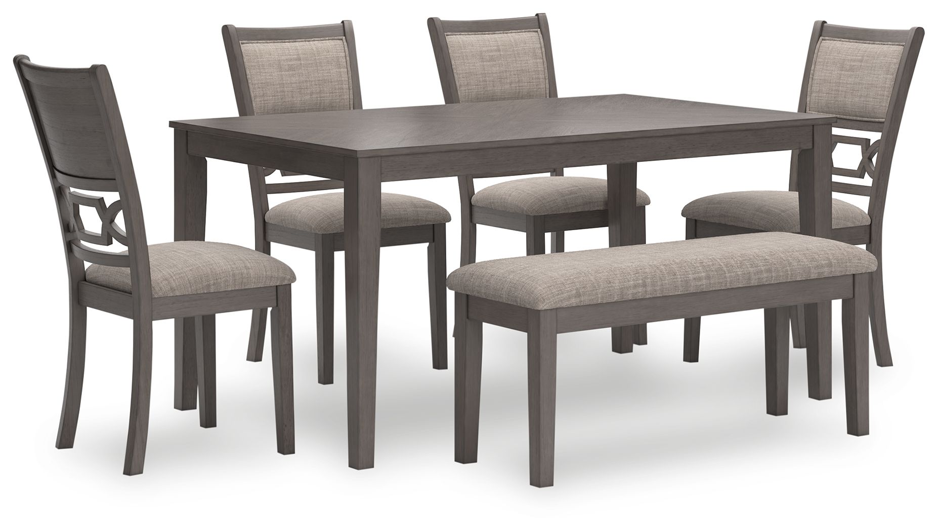 Wrenning – Dining Room Table Set (Set of 6) – Gray