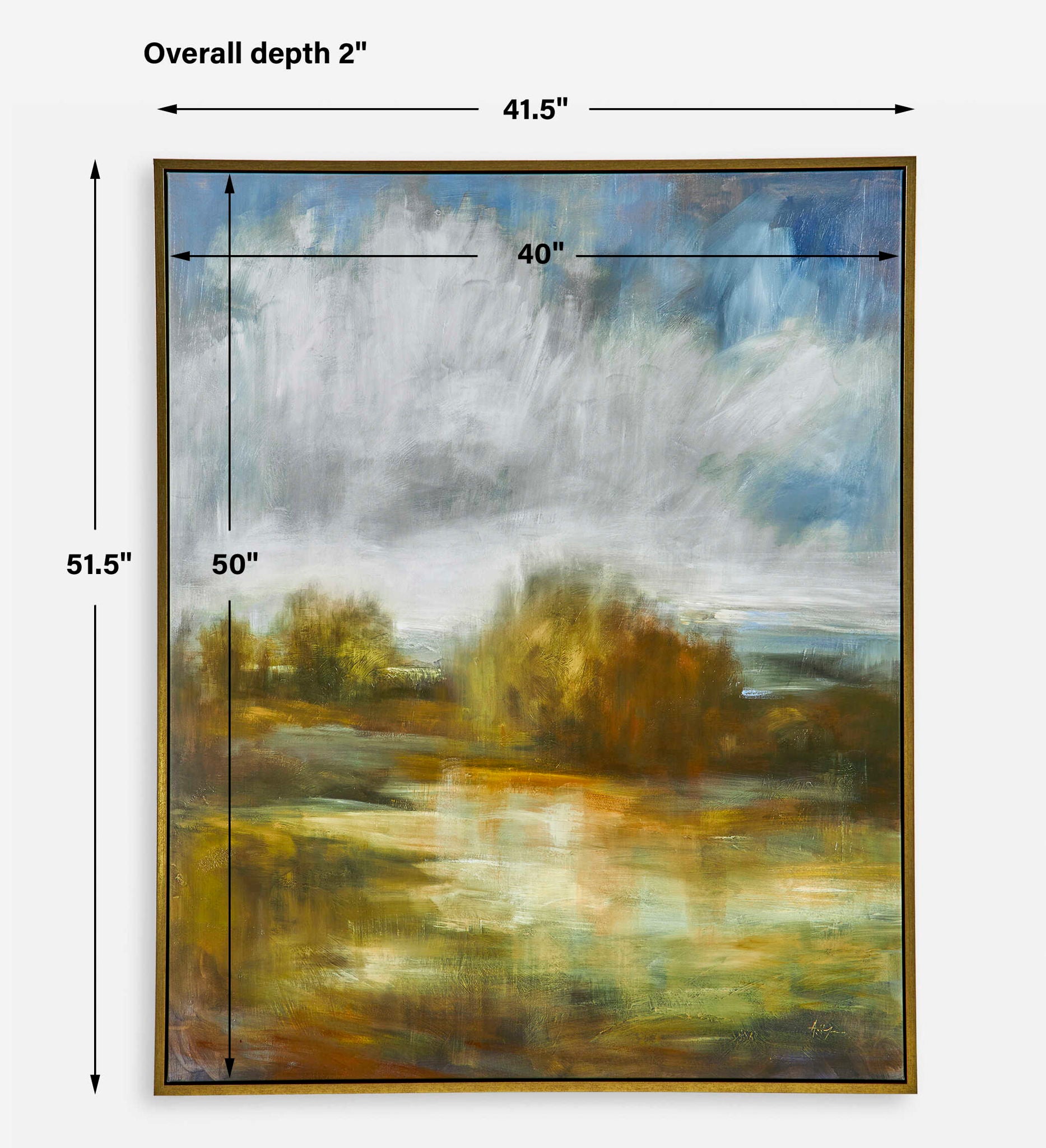 John's - Field Framed Landscape Art - Beige - Image 3