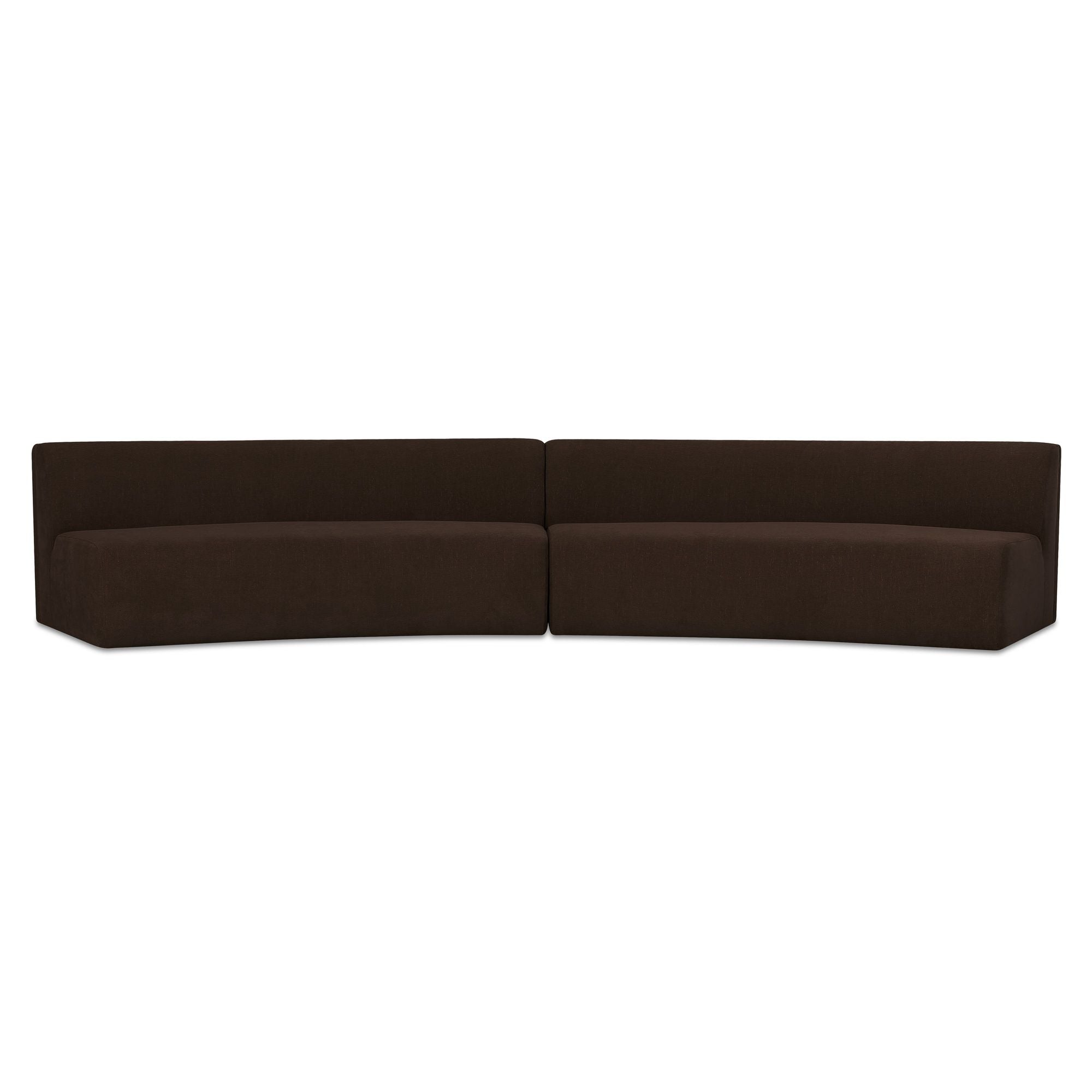Naomi - 2 Piece Concave Modular Sectional - Dark Brown - Image 1