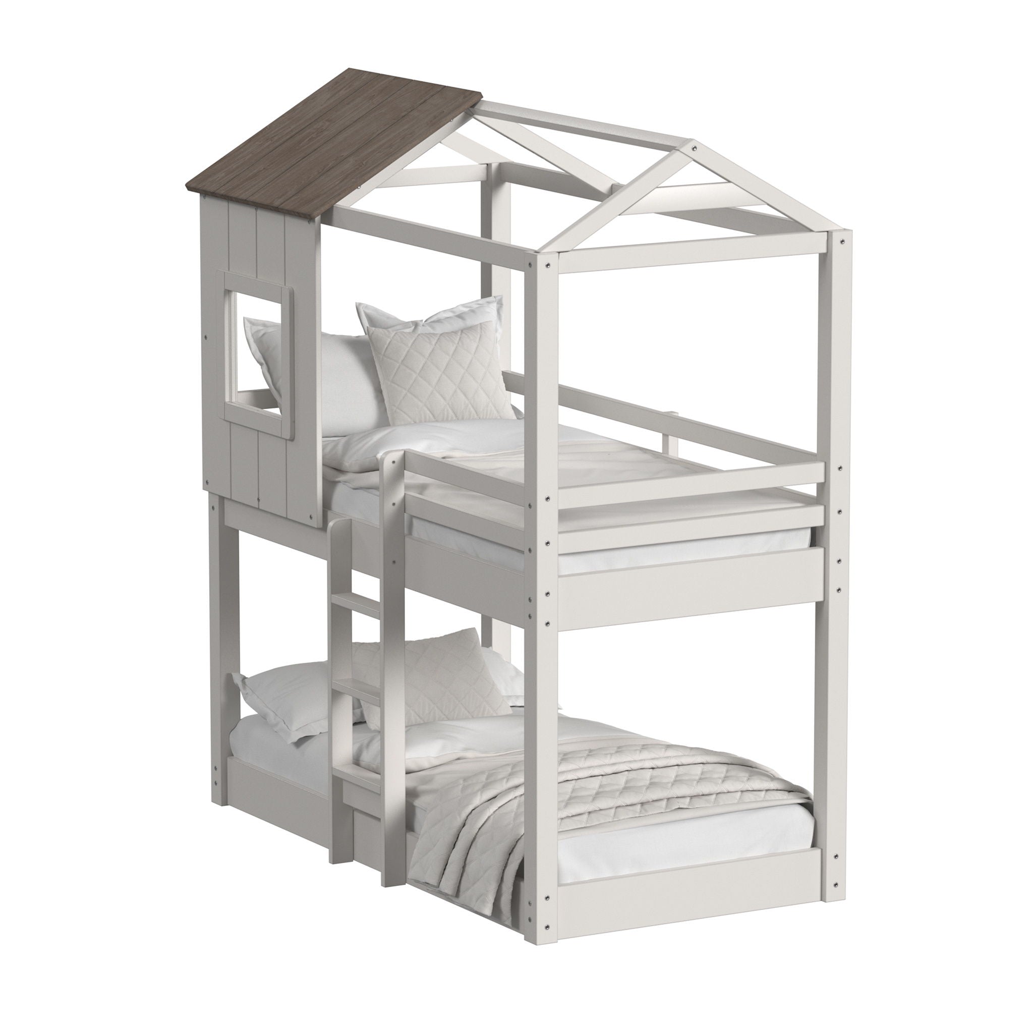 Lodge – Complete Loft Bunk Bed – Cookies / Cream