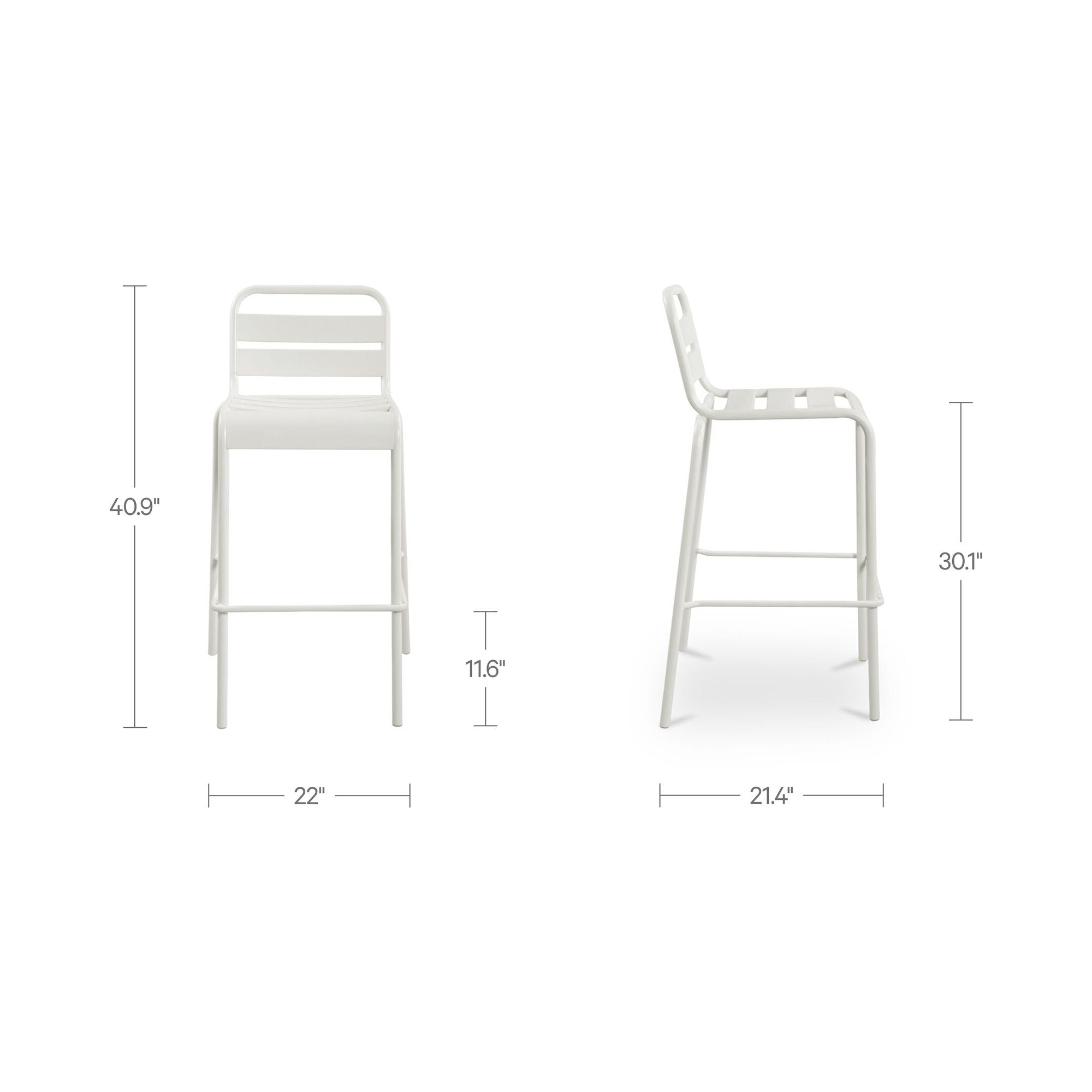Kade - Outdoor Bar Stool (Set of 2) - White - Image 2