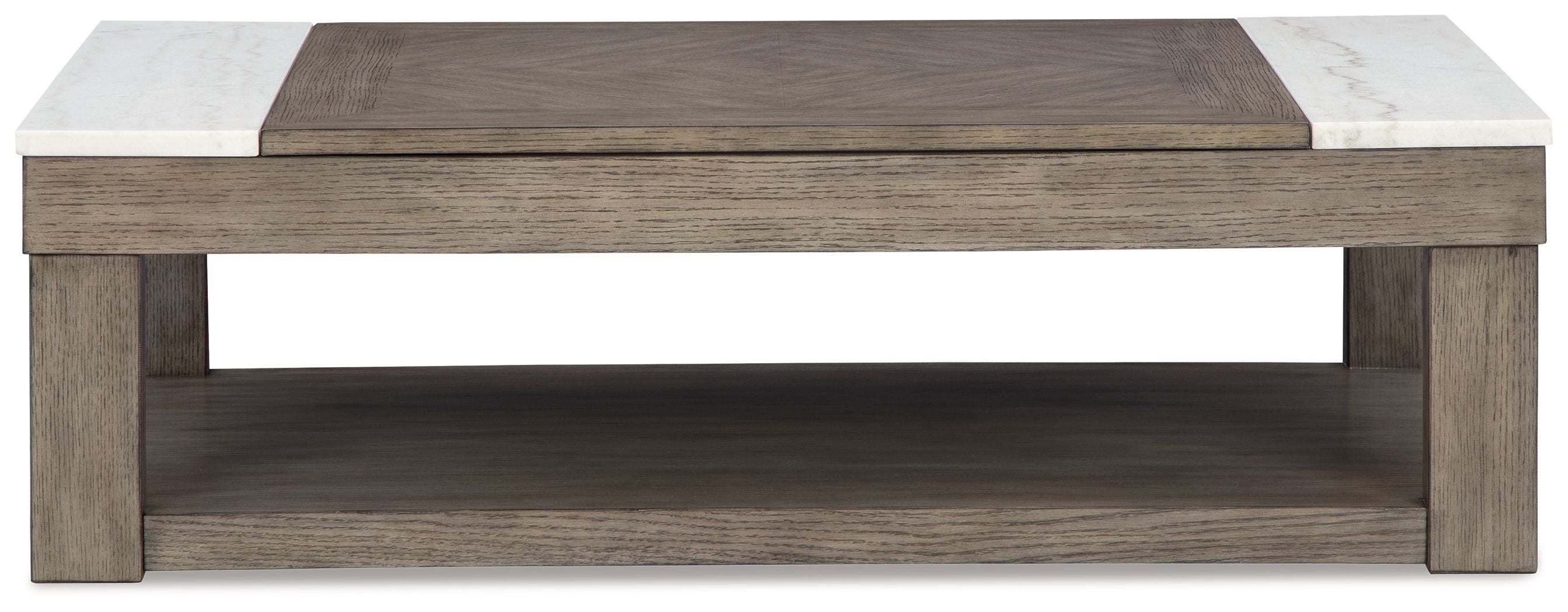 Loyaska - Lift Top Cocktail Table - Grayish Brown / White - Image 2