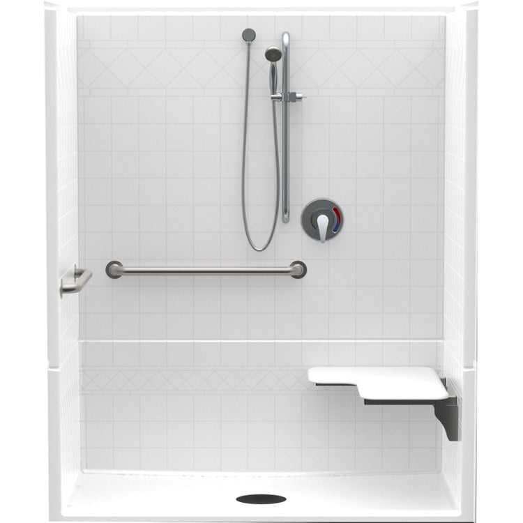 Shower Module 60 x 34 Inch Acrylic White 4 Piece FreedomLine Center - Image 1