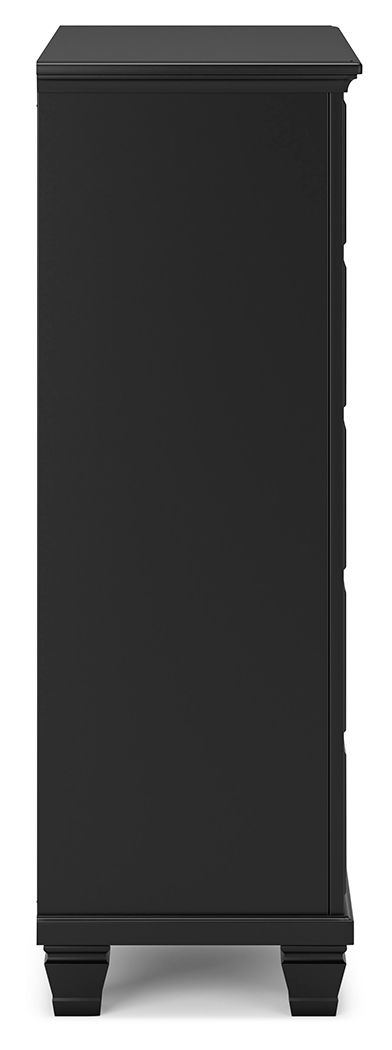 Lanolee - Five Drawer Chest - Black - Image 3