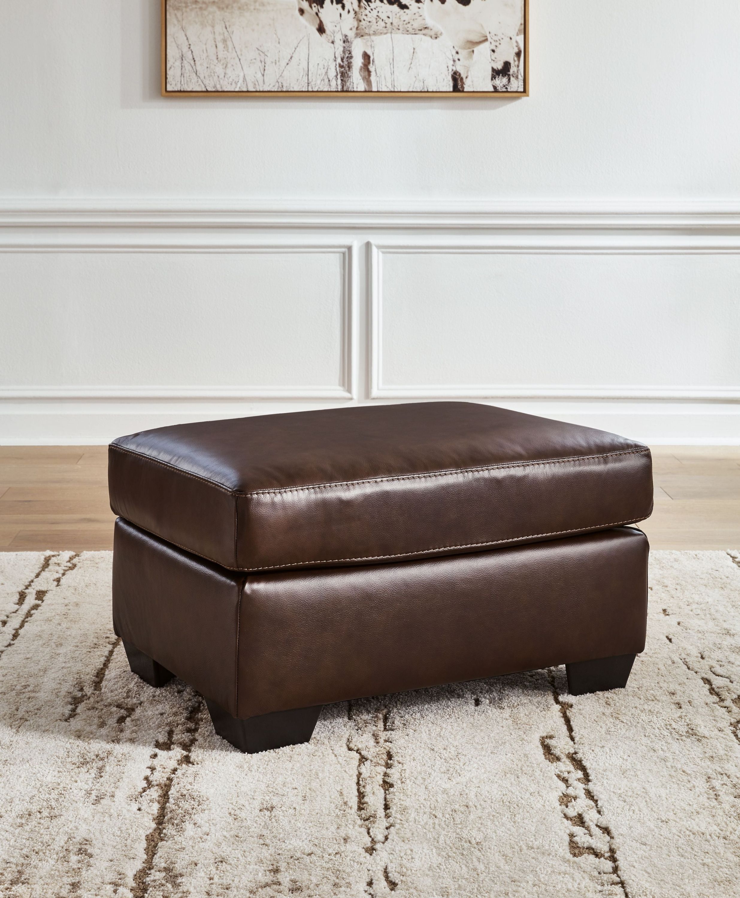 Santorine - Ottoman - Leather Match - Dark Brown - Image 3