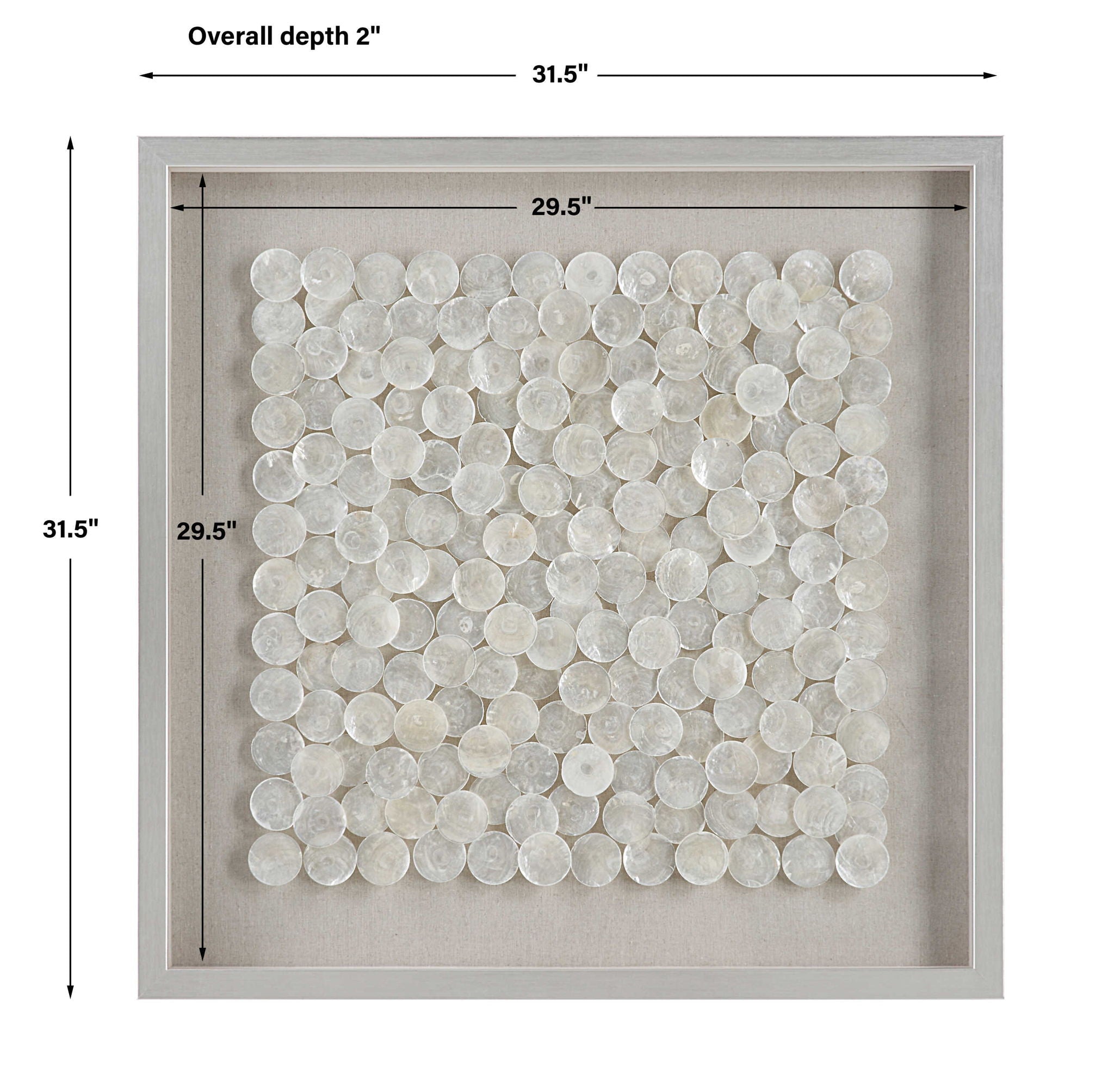 Roxas - Capiz Shell Shadow Box - Pearl Silver - Image 3