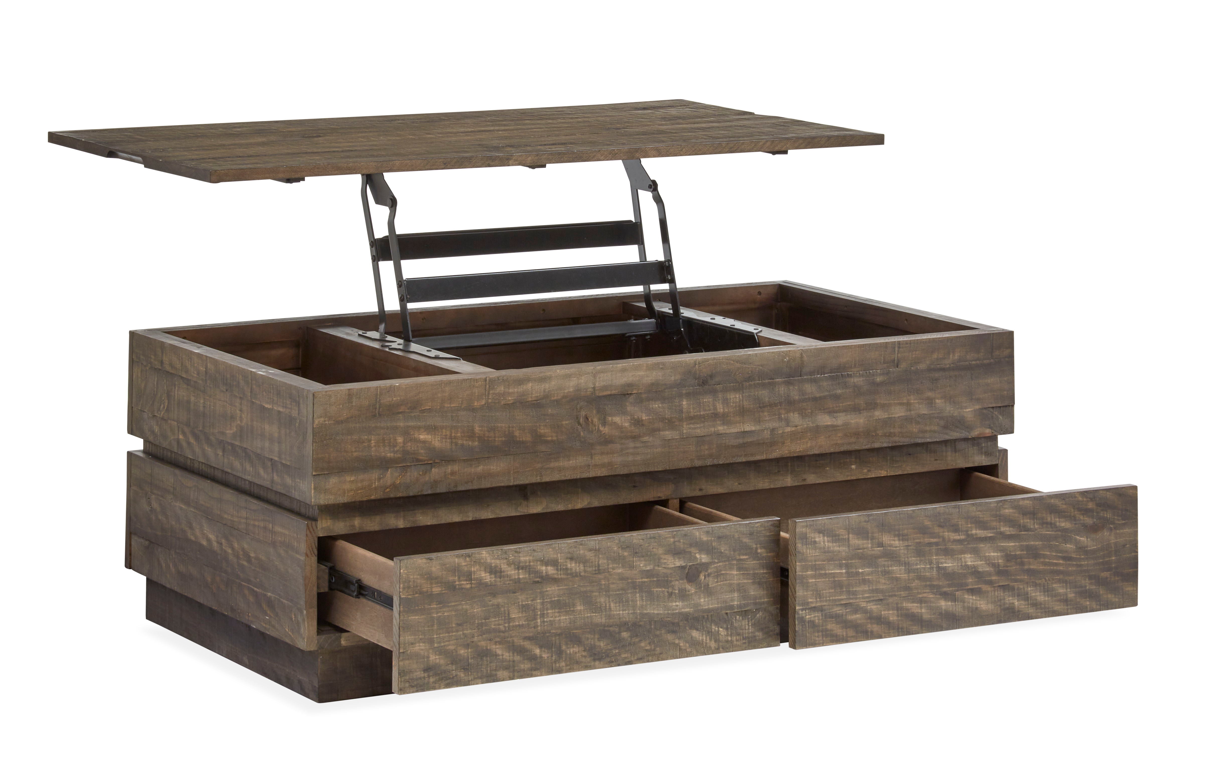 Baisden - Lift Top Storage Cocktail Table With Casters - Tobacco - Image 2