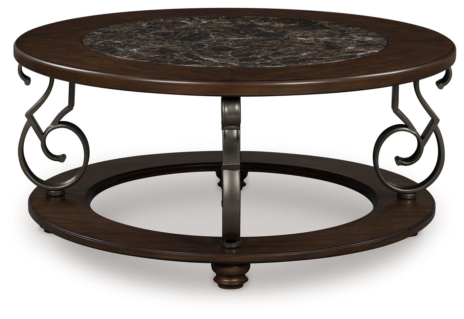 Frallyn - Round Cocktail Table - Dark Brown - Image 3