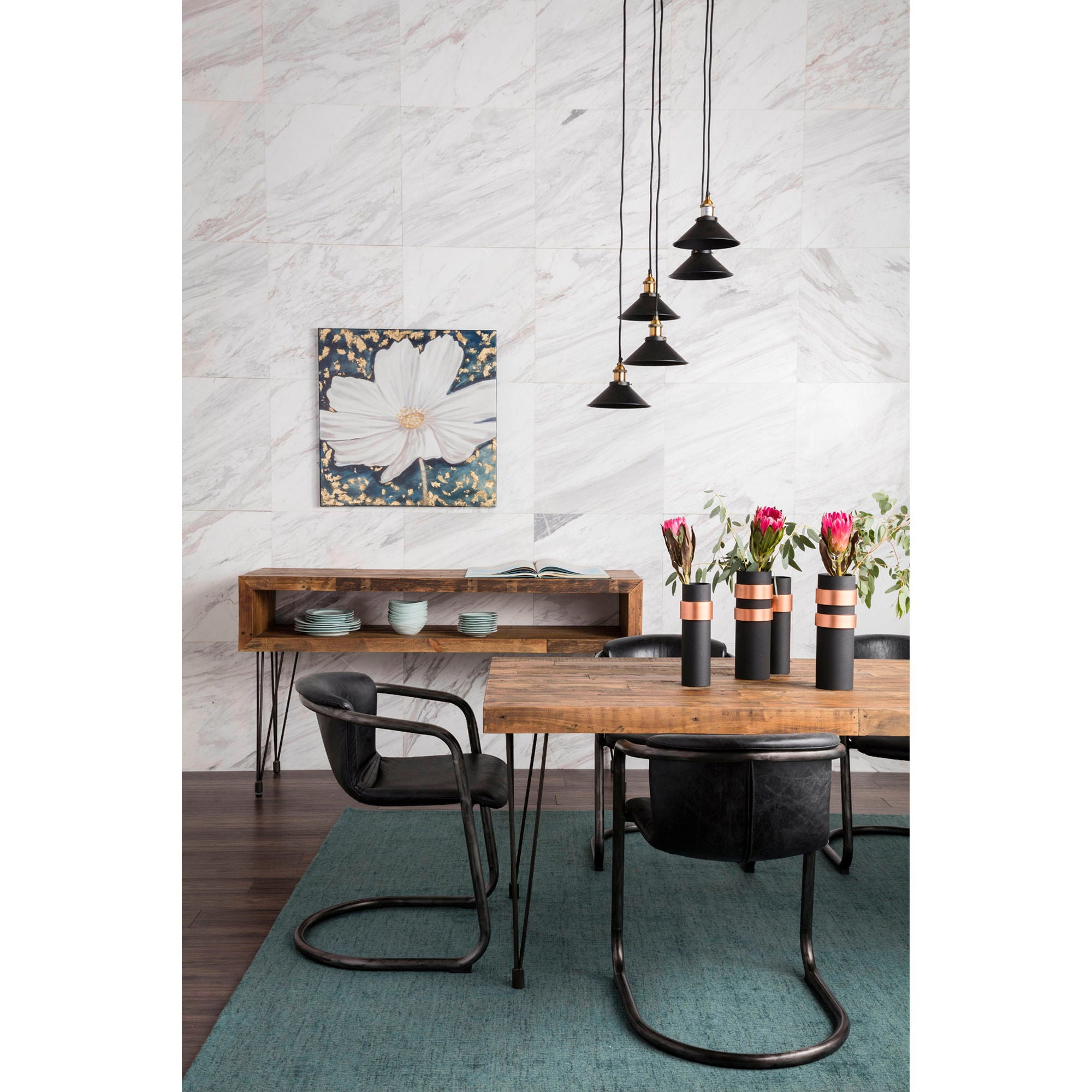Freeman - Leather Dining Chair (Set of 2) - Onyx Black - Image 3