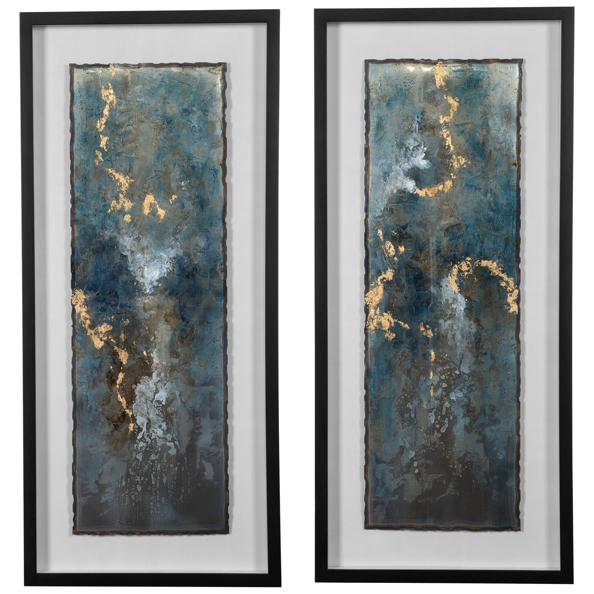 Glimmering Agate - Abstract Prints (Set of 2) - Blue - Image 1