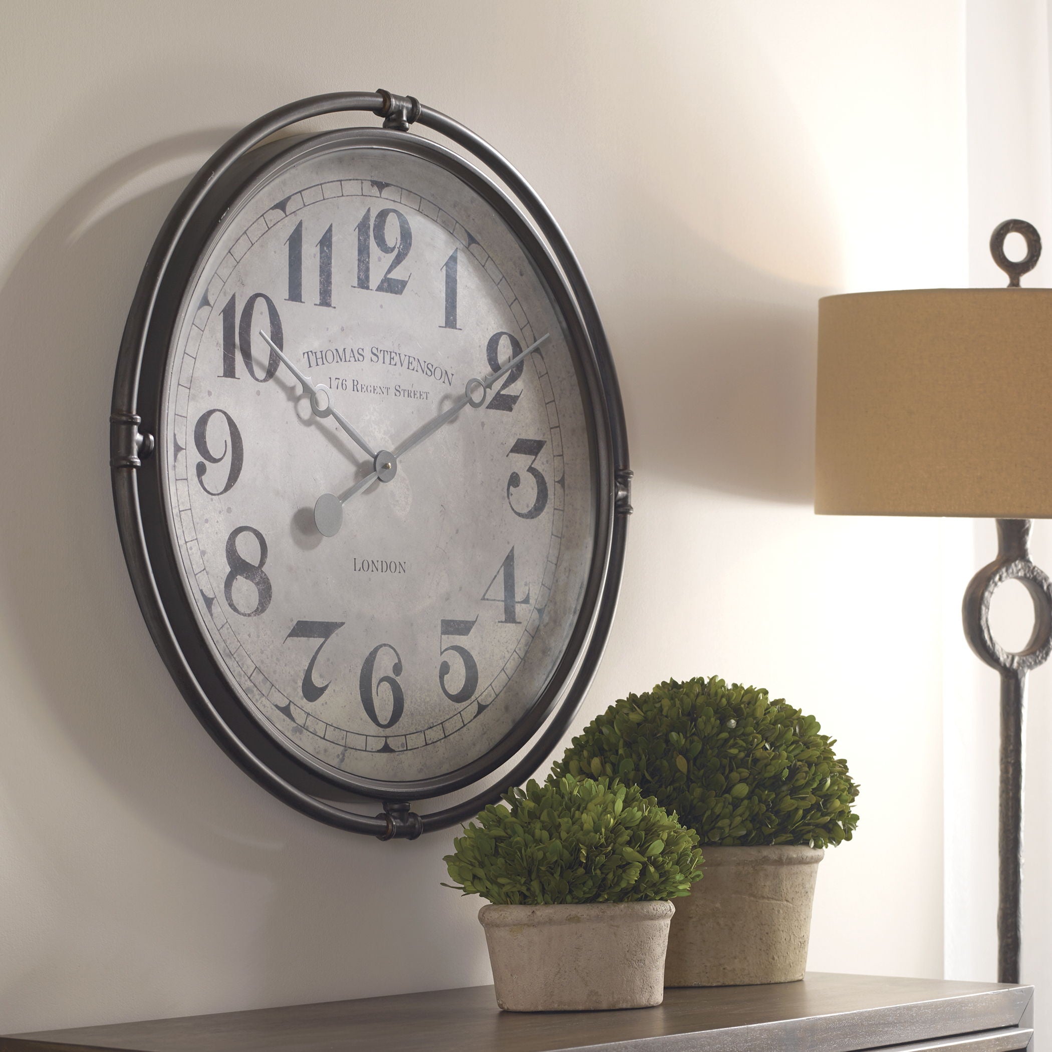 Nakul - Industrial Wall Clock - Pearl Silver - Image 3