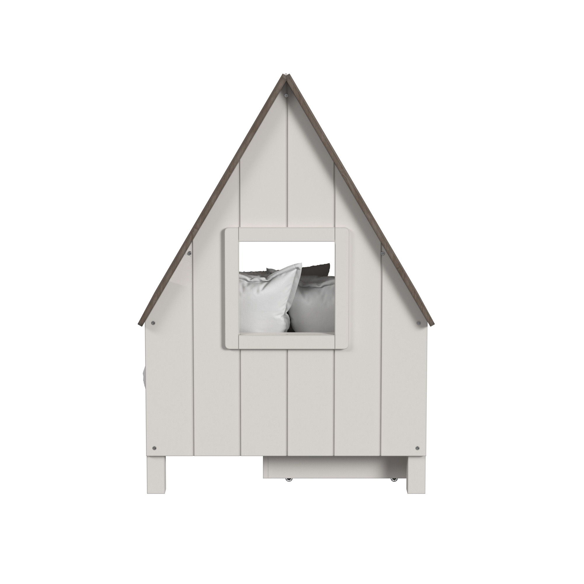 Lodge - Twin Bed With Half Roof And Window - Cookies / Cream - Image 3