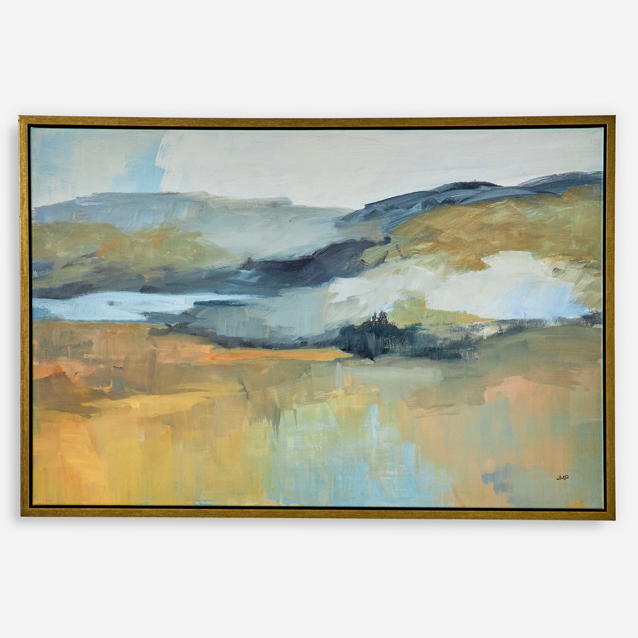 Folded Hills – Framed Landscape Art – Yellow