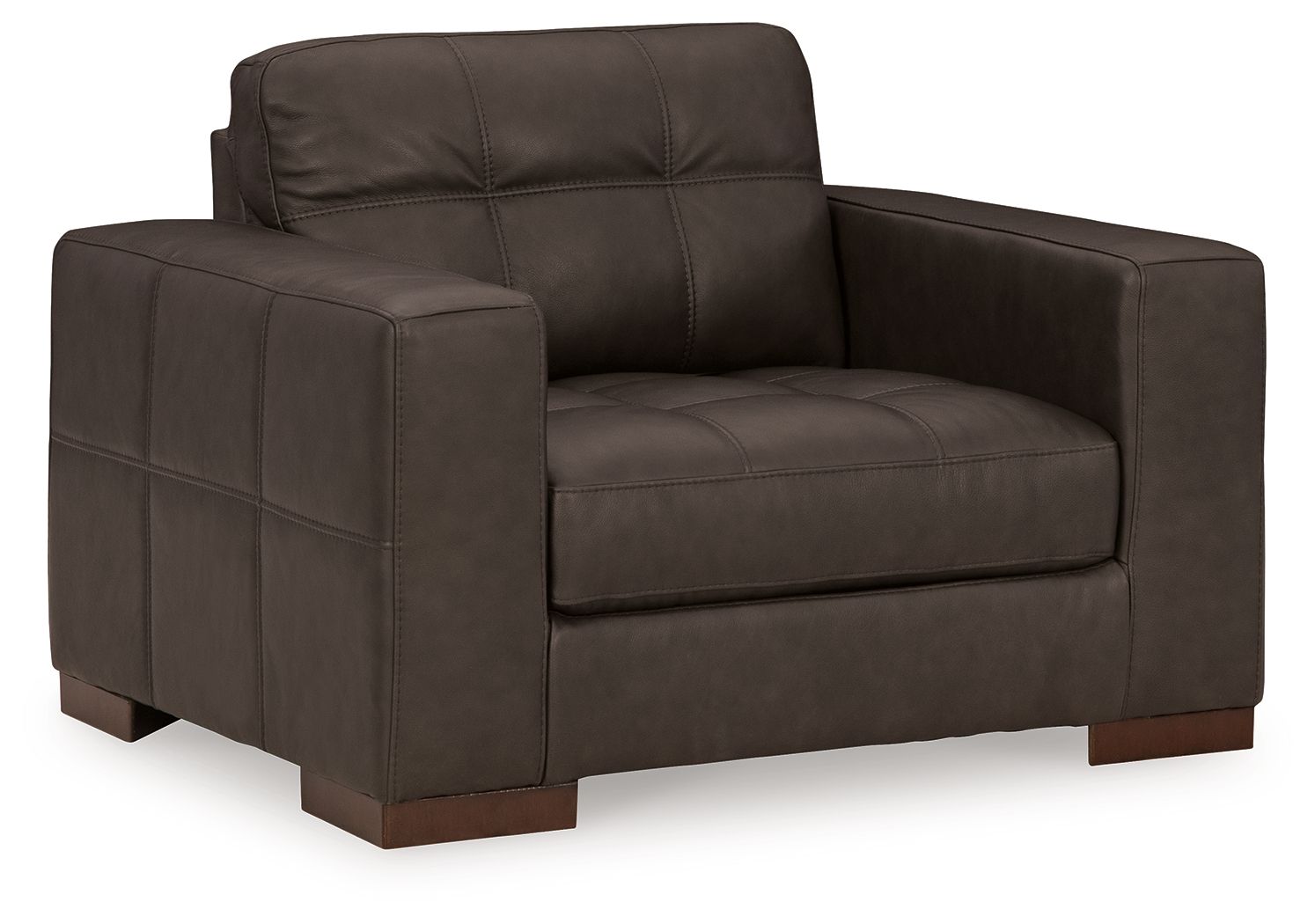 Luigi - Chair And A Half - Leather Match - Thunder - Image 1