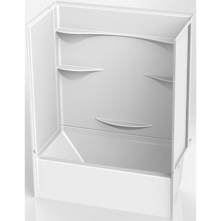 Tub and Shower Module 60 x 30 x 76 Inch Acrylic Right Drain White 4 Piece