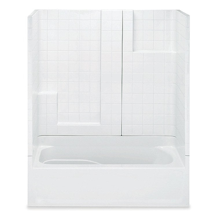 Tub and Shower Module 60 x 31-1/4 x 73-1/4 Inch Acrylic Left Drain White 3 Piece