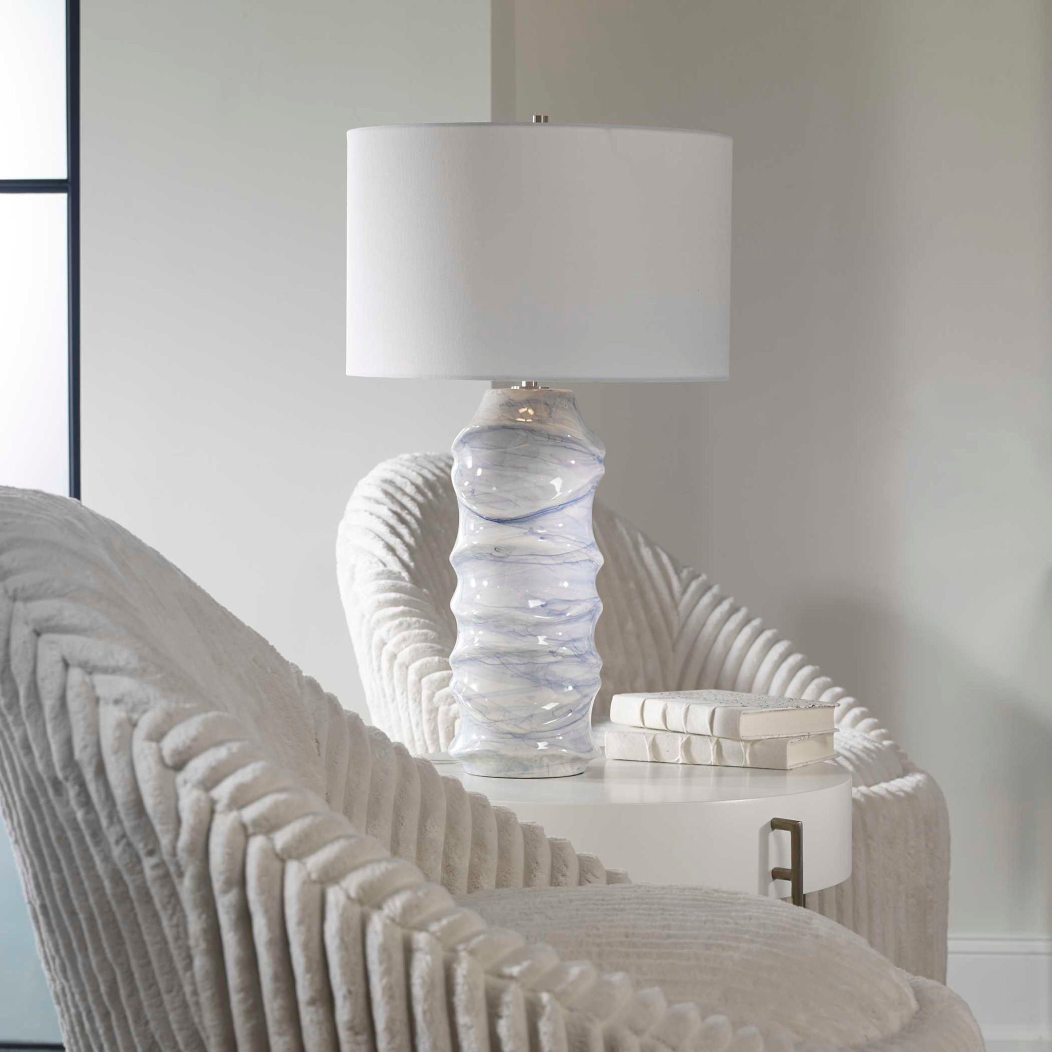 Waves - Table Lamp - Blue & White - Image 2