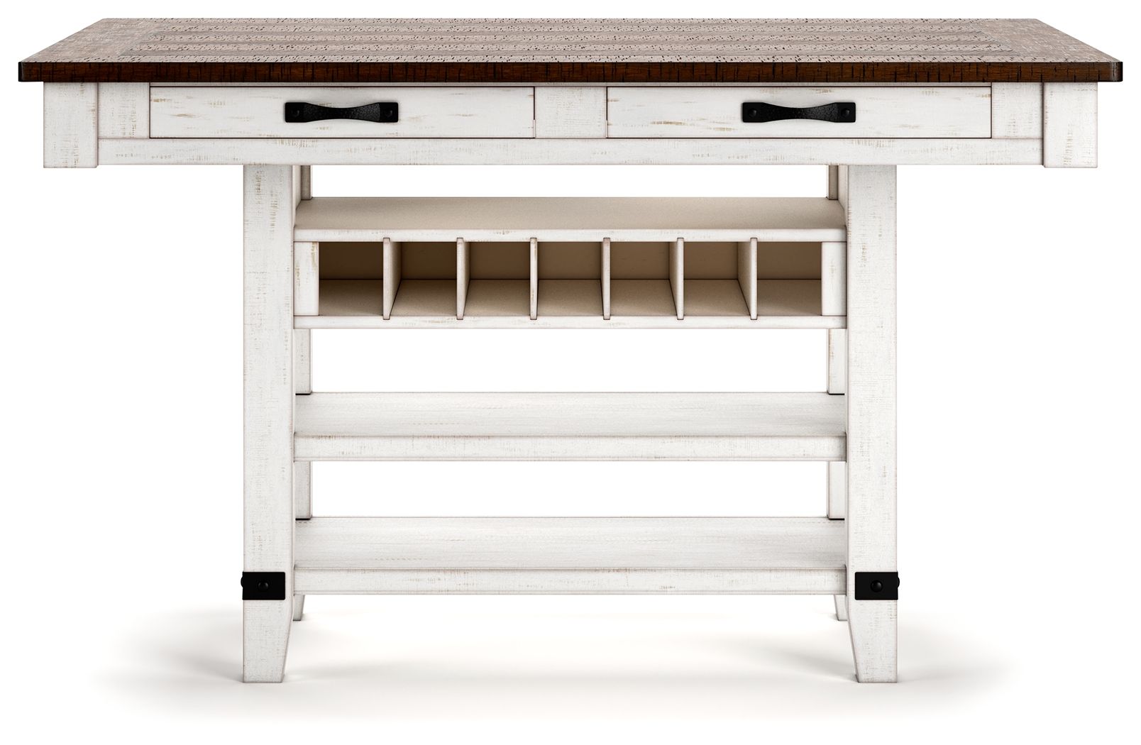 Valebeck - Rect Dining Room Counter Table With Wine Rack - Image 3