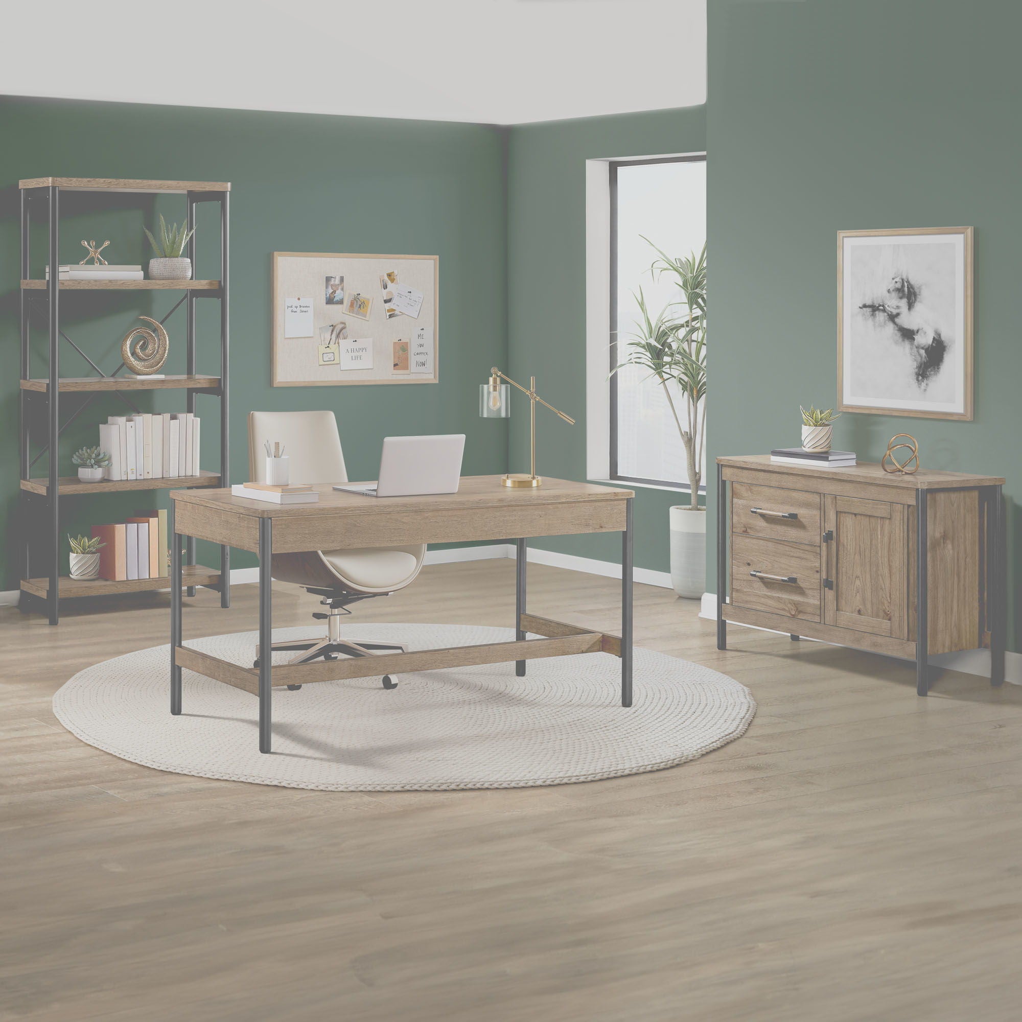 Norcross - 60" Writing Desk - Hickory - Image 2