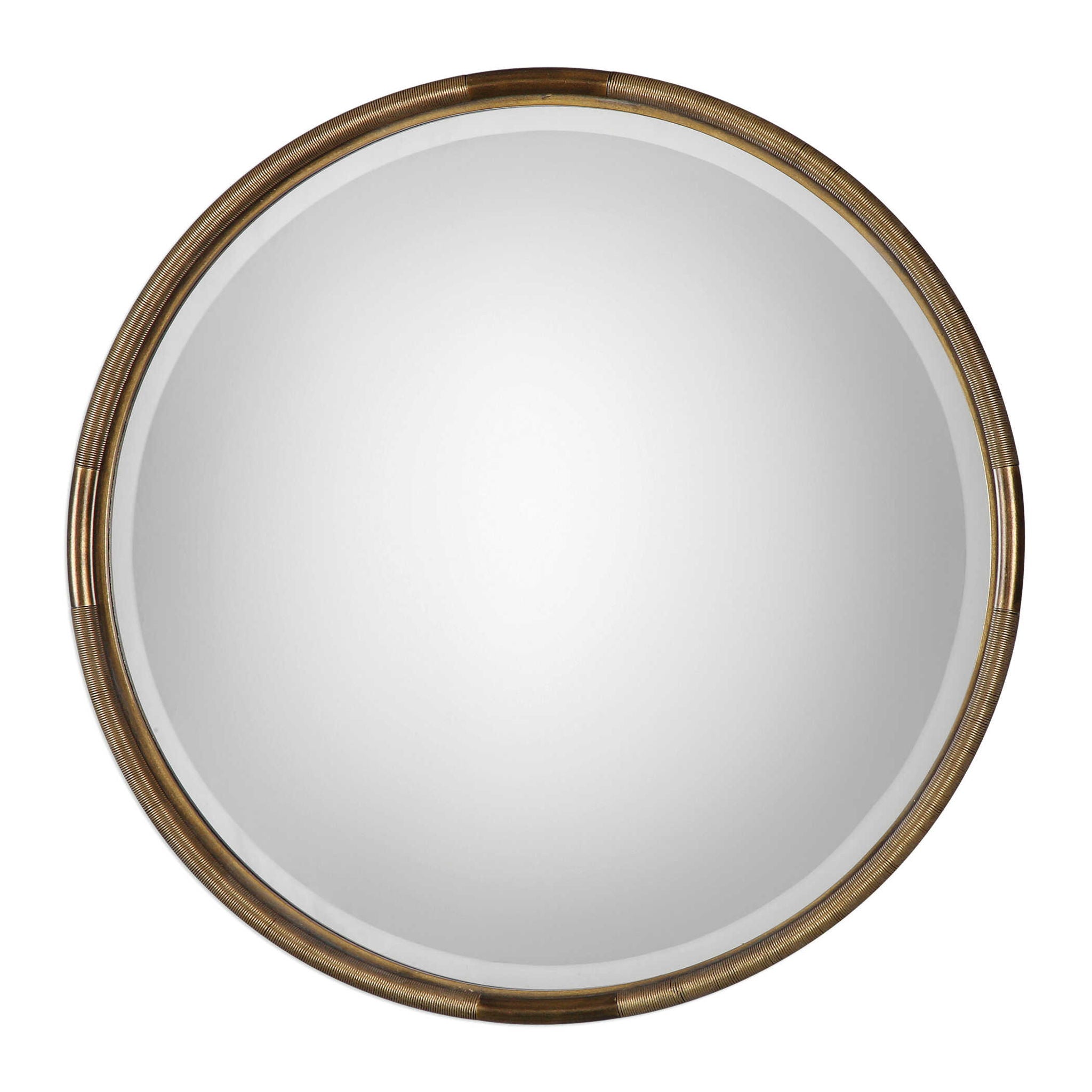 Finnick – Iron Coil Round Mirror – Gold