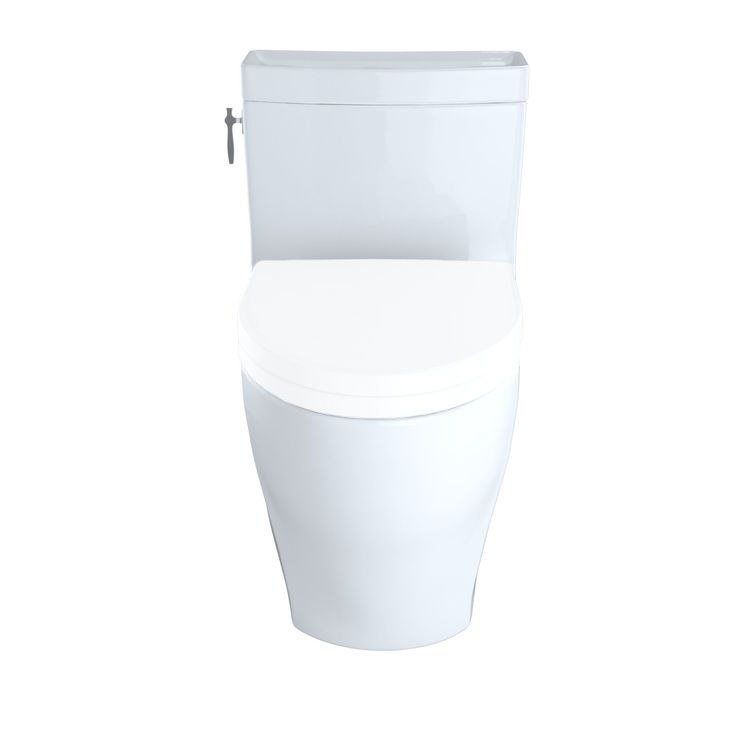 Toilet Aimes 1 Piece Washlet Ready Cotton Elongated WaterSense ADA 1.28 Gallons per Flush Tornado Left Hand Chrome Trip Lever Less Seat