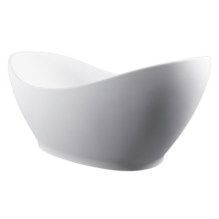 Soaking Tub Juliet 72 x 36 Inch Freestanding Center White Matte Engineered Solid Stone - Image 2