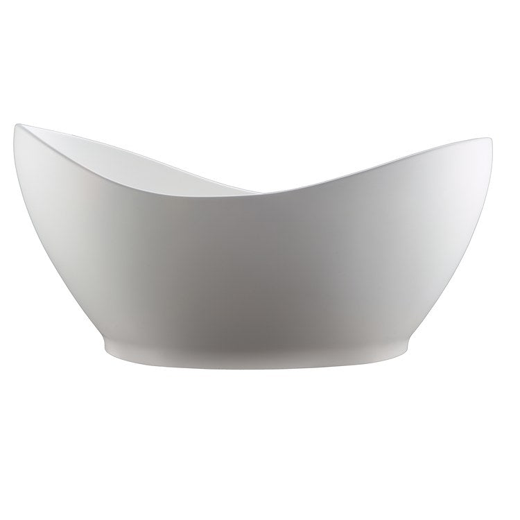 Soaking Tub Juliet 72 x 36 Inch Freestanding Center White Matte Engineered Solid Stone - Image 1