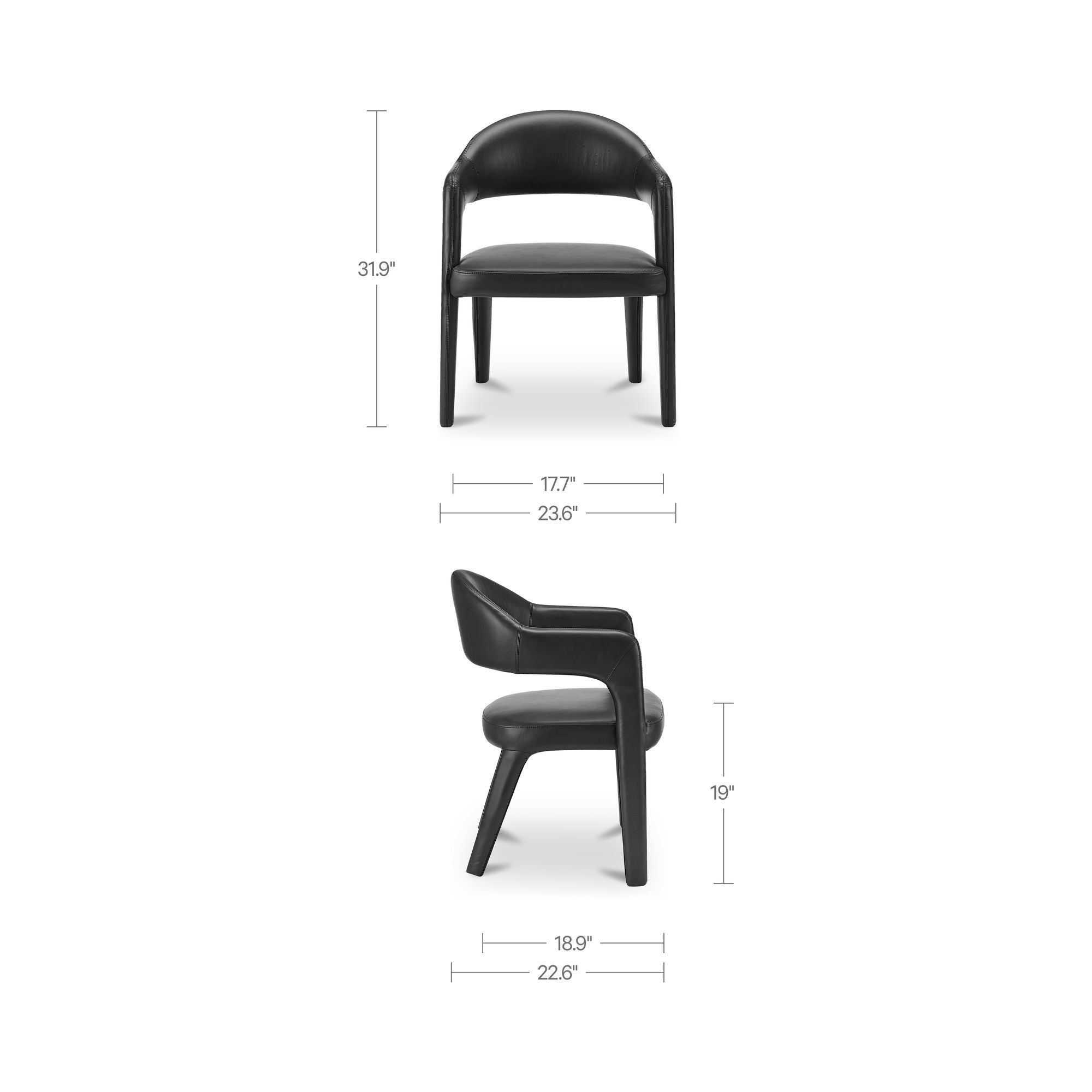 Martens - Dining Chair Leather - Black - Image 2