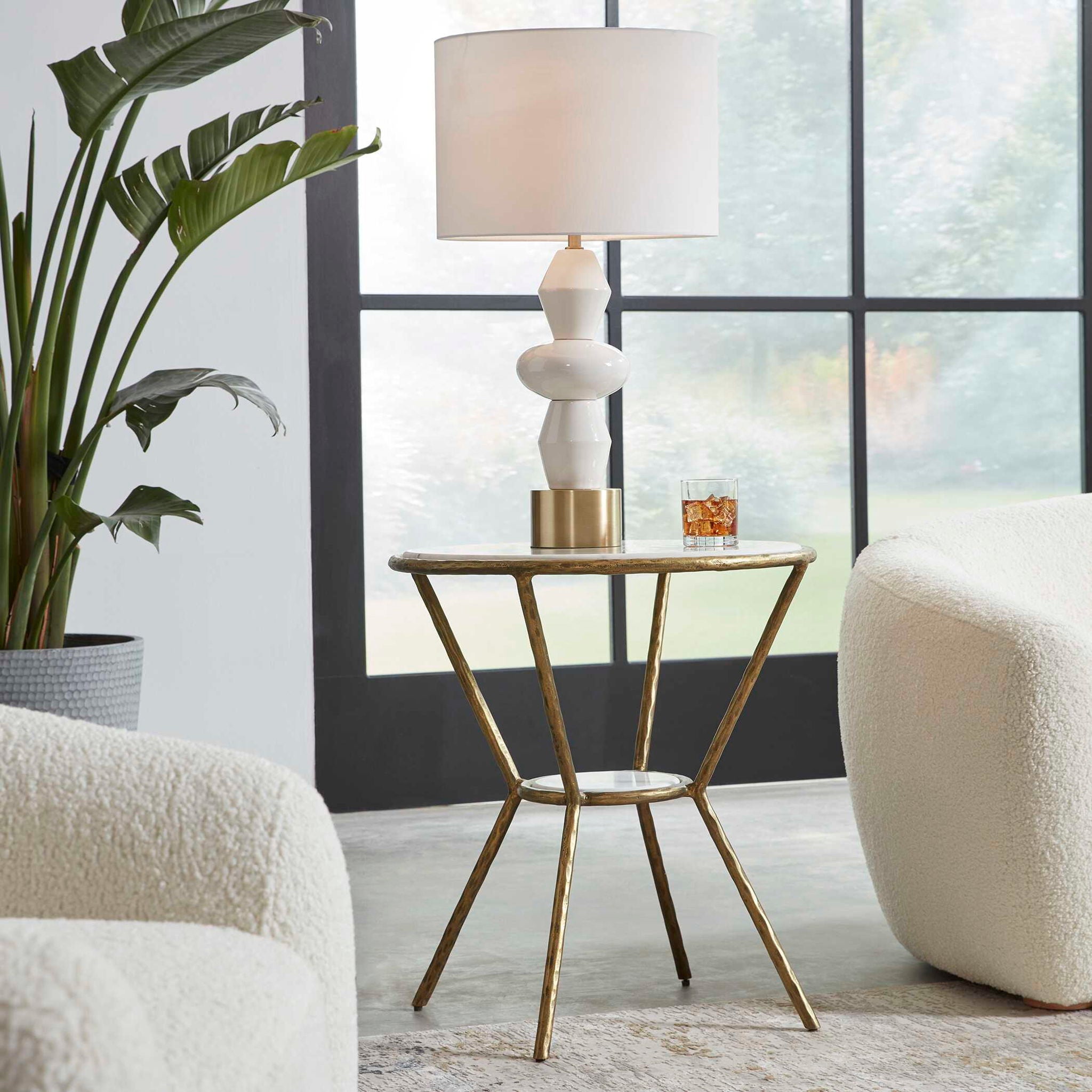 Refuge - Round White Side Table - Image 3