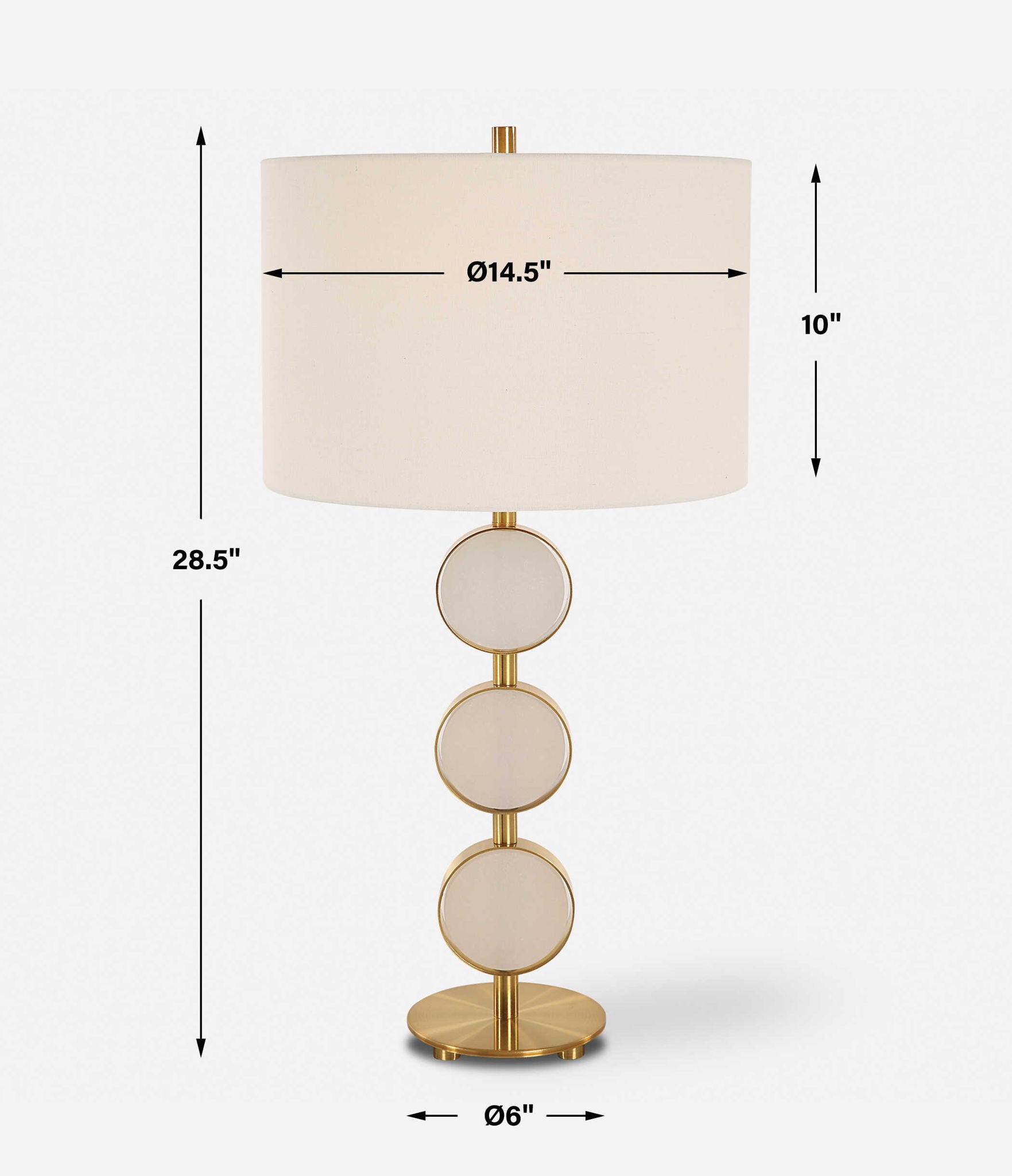 Three Rings - Contemporary Table Lamp - Beige - Image 3