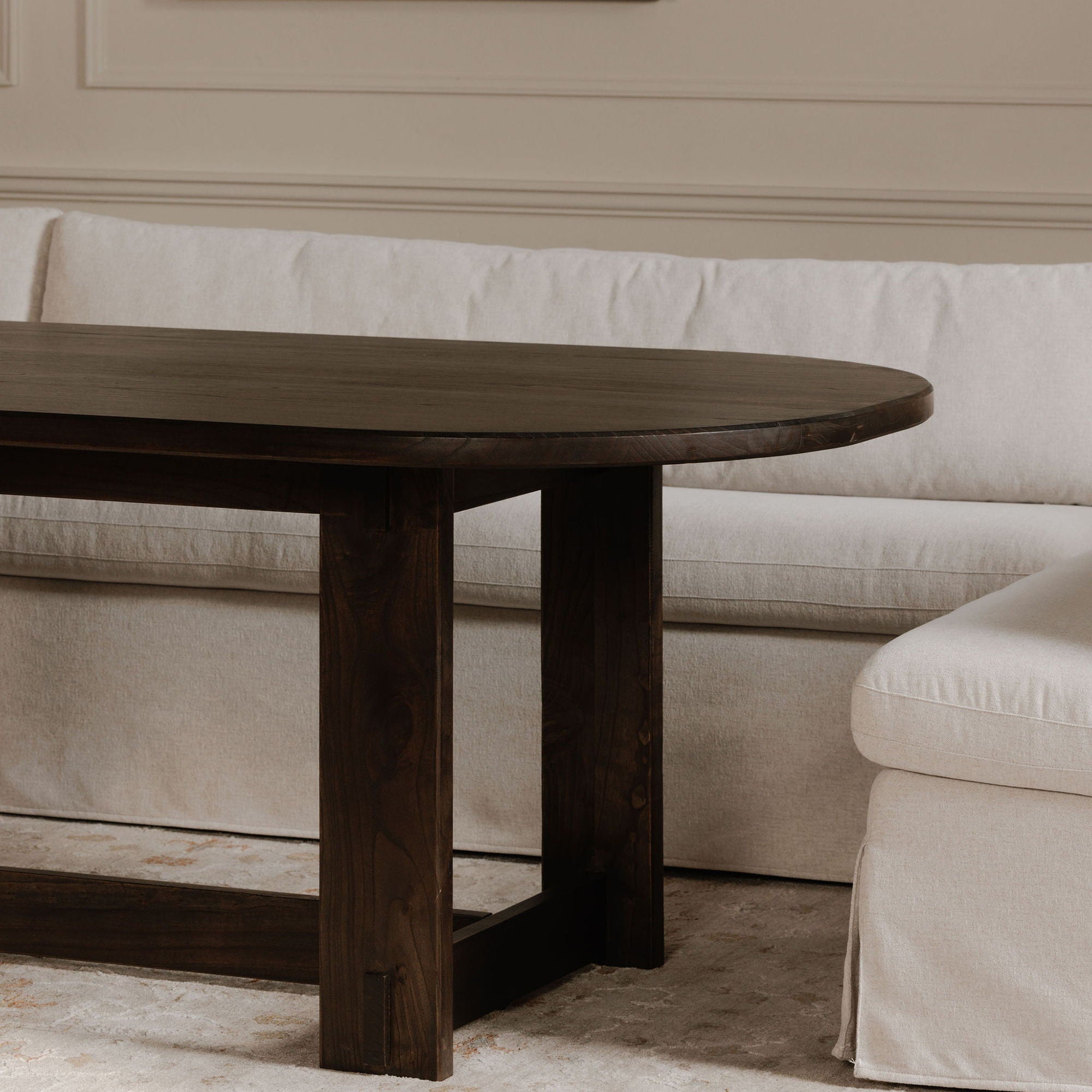 Fable - Slipcover Dining Bench - Beige - Image 2