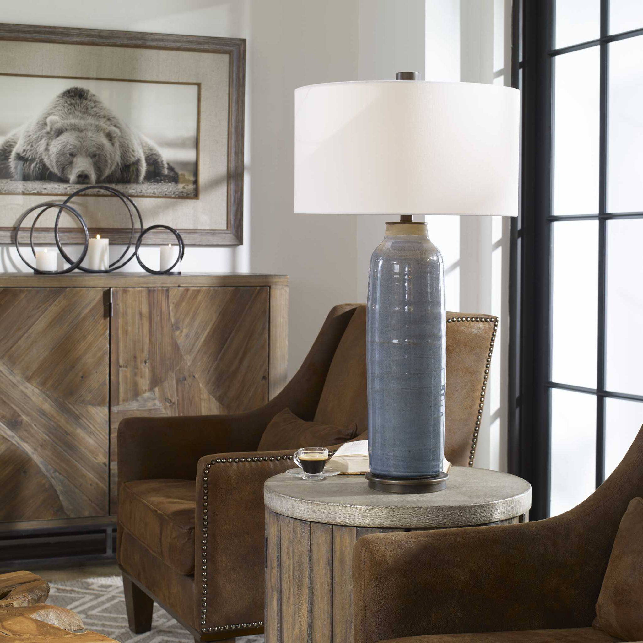 Vicente - Slate Table Lamp - Blue - Image 2