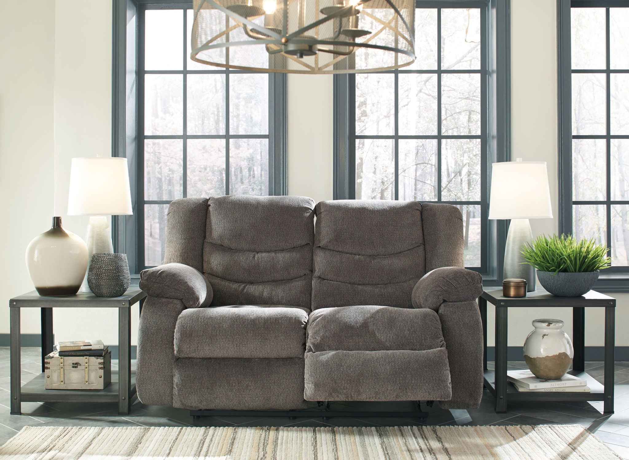 Tulen - 3 Pc. - Reclining Sofa, Reclining Loveseat, Rocker Recliner - Gray - Image 2