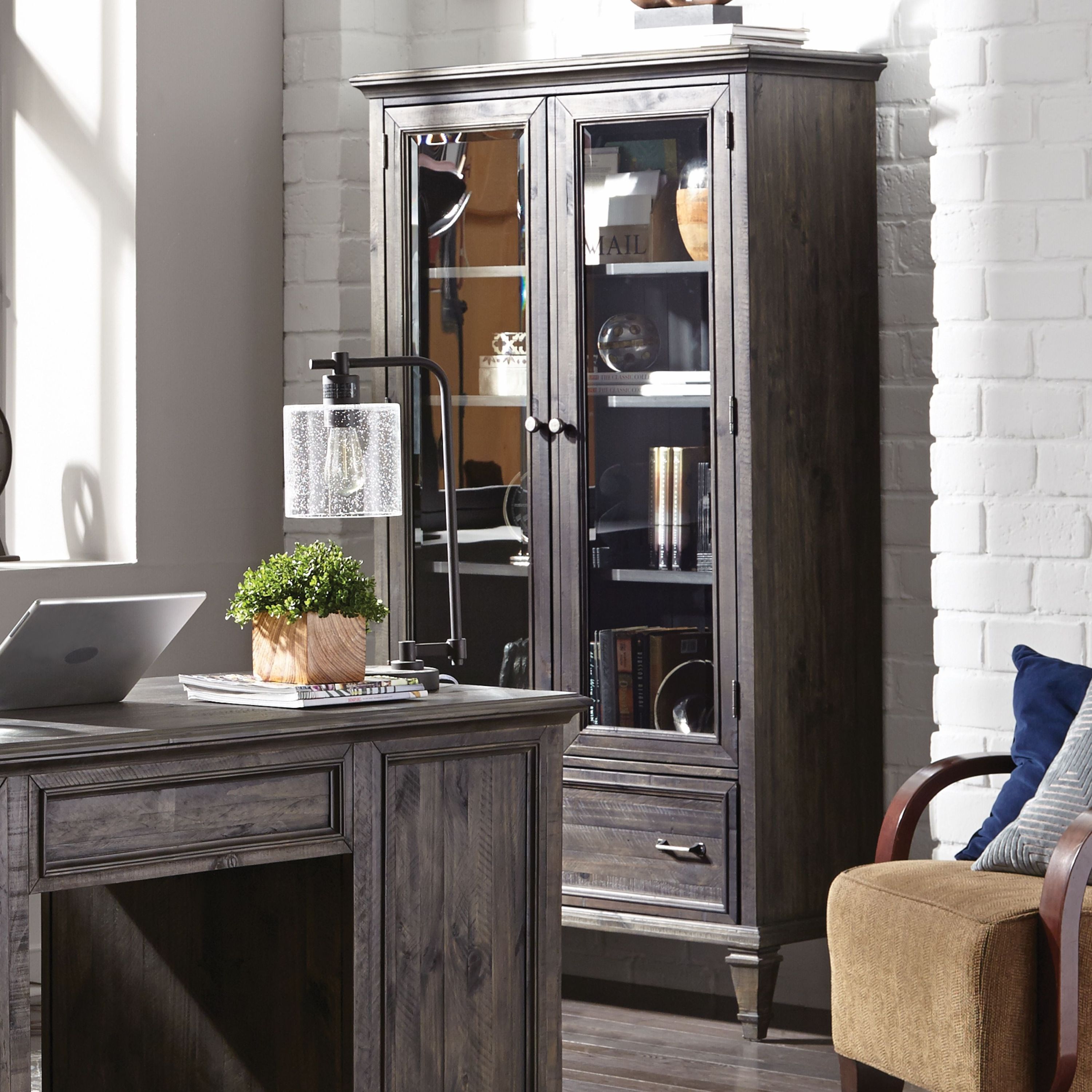 Sutton Place - Door Bookcase - Weathered Charcoal - Image 3