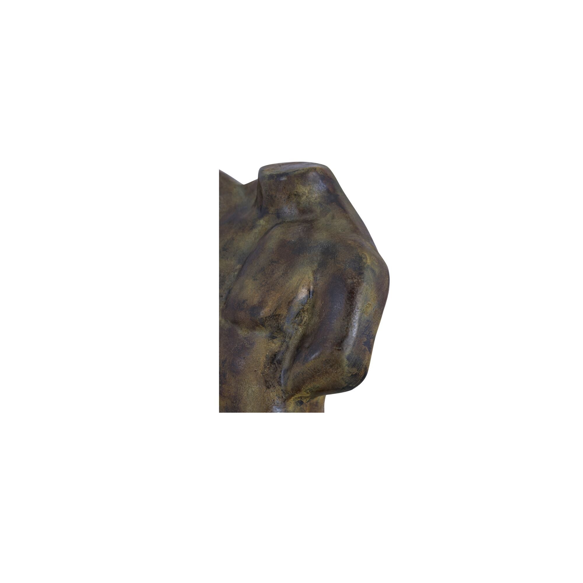 Victor - Cast Aluminum Sculpture - Dark Green Patina / Brown - Image 3
